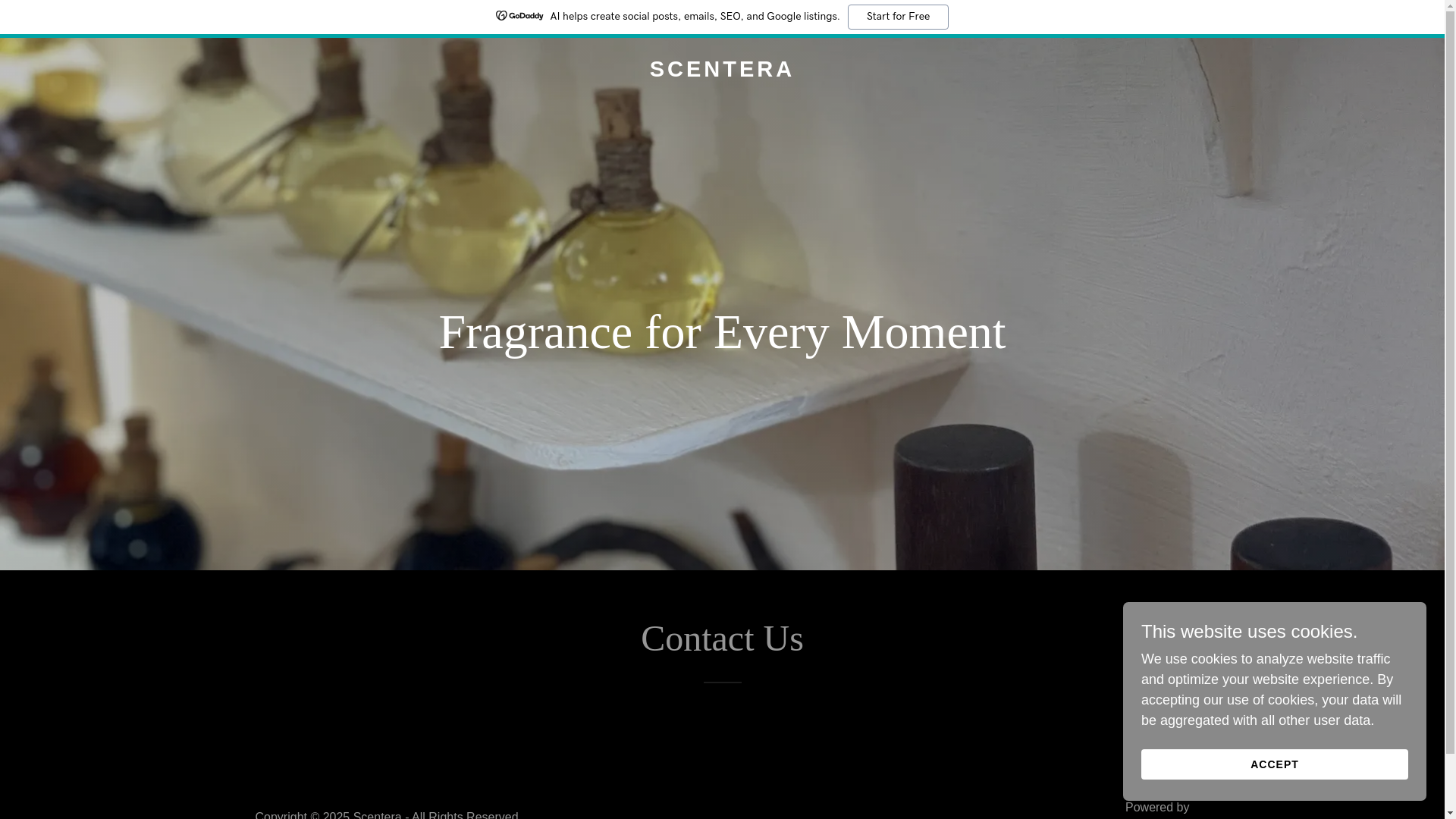 website screenshot of https://scentera.co.in/