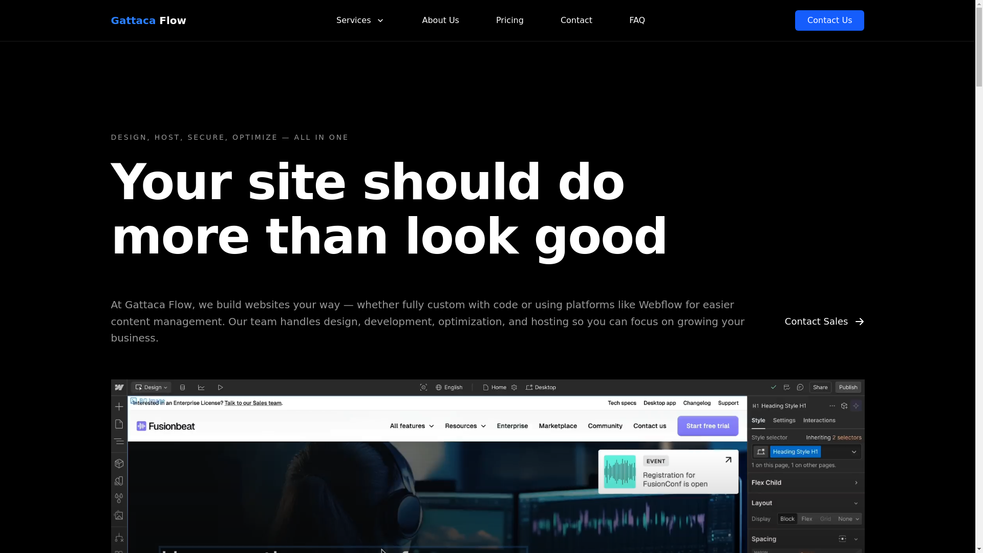 website screenshot of https://gattacaflow.com/