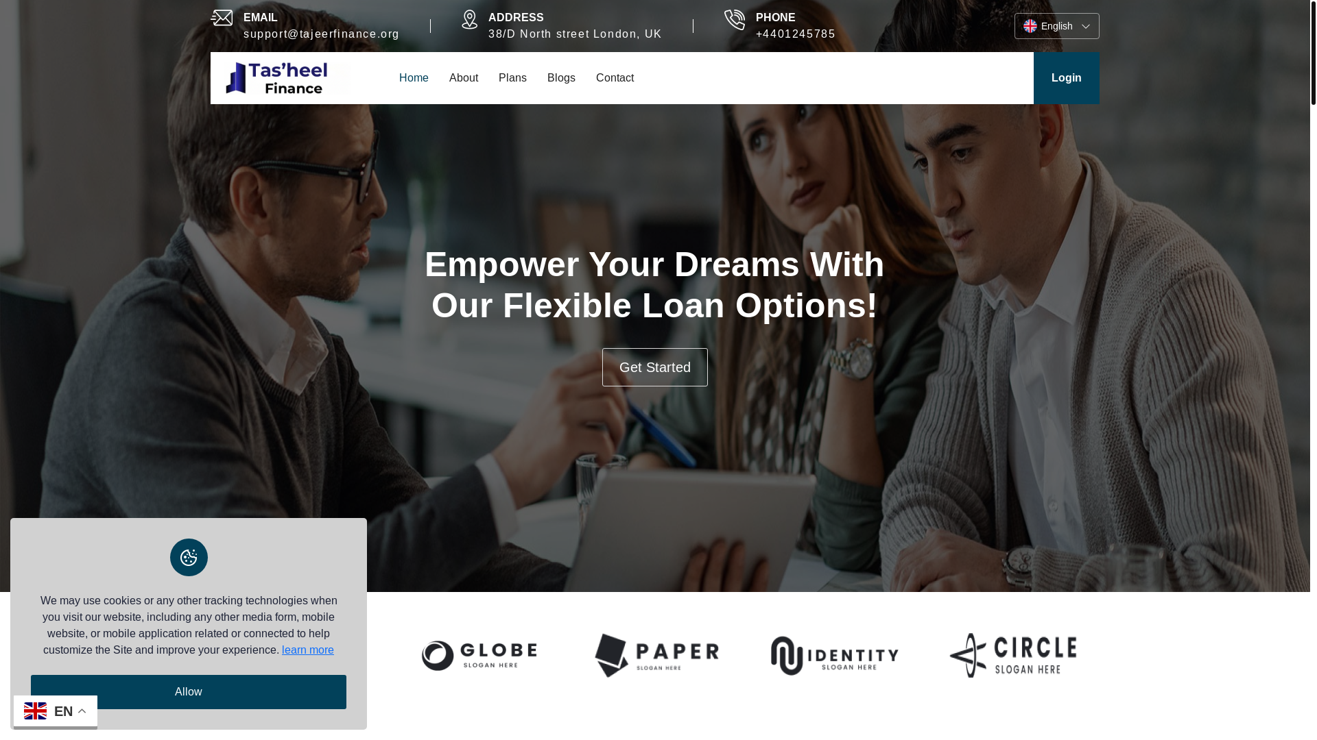 website screenshot of https://safinancing.xyz/