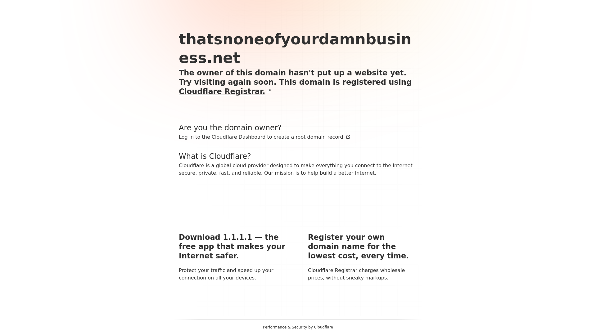 website screenshot of https://thatsnoneofyourdamnbusiness.net/