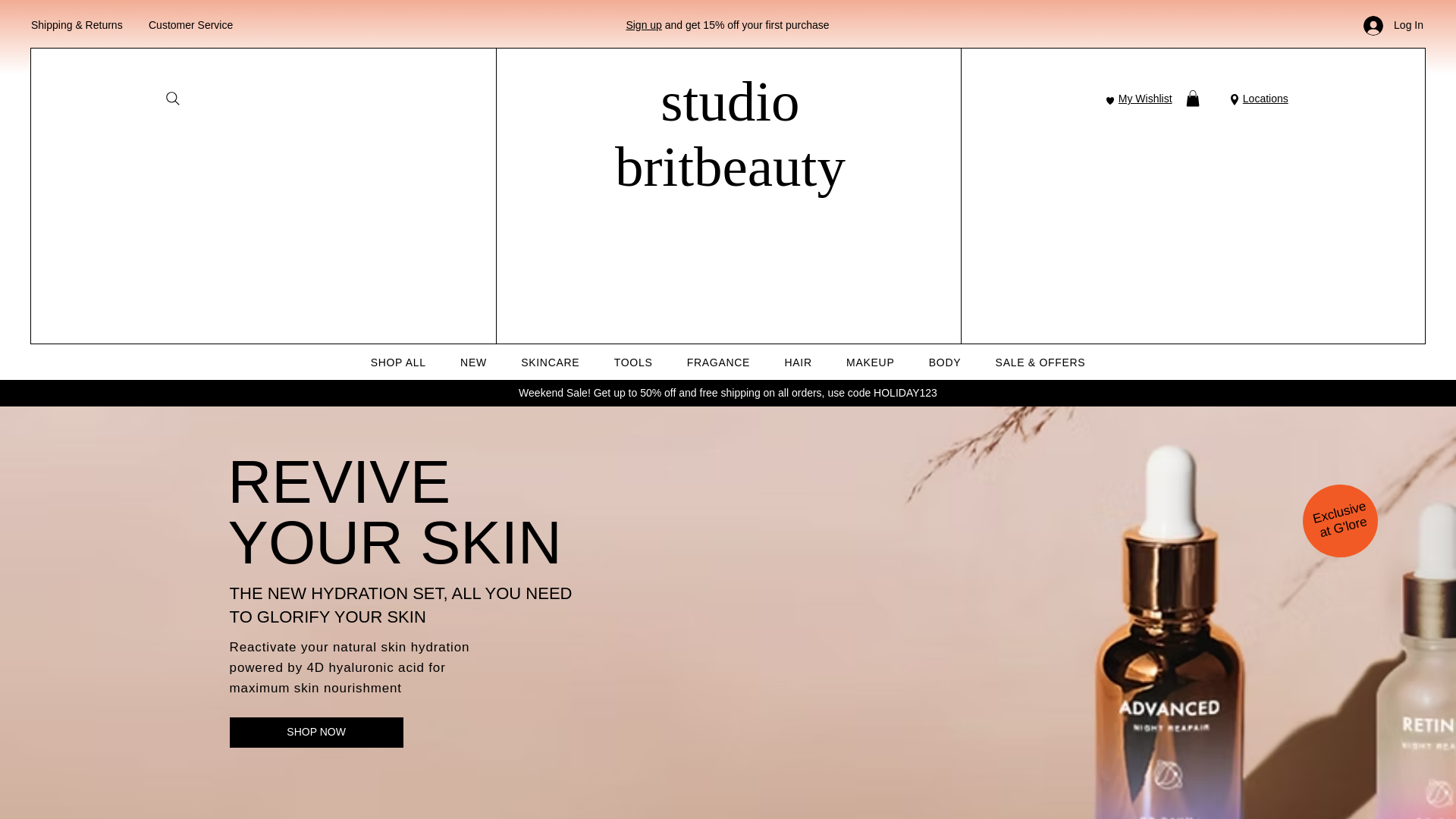 website screenshot of https://studiobritbeautyco.com/