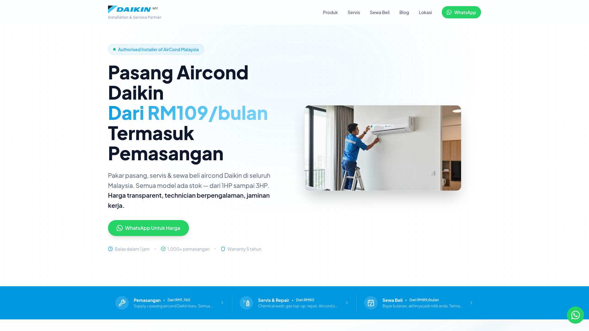 website screenshot of https://daikinaircond.my/