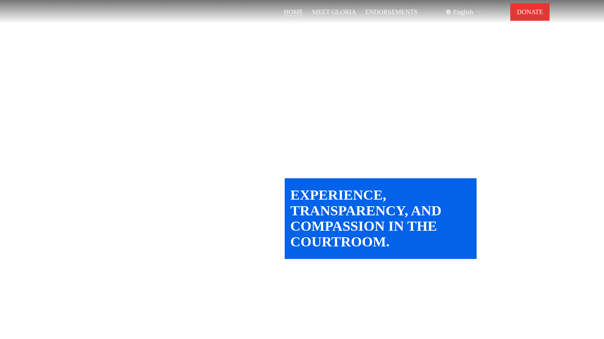 website screenshot of https://gloriamarinforjudge.com/