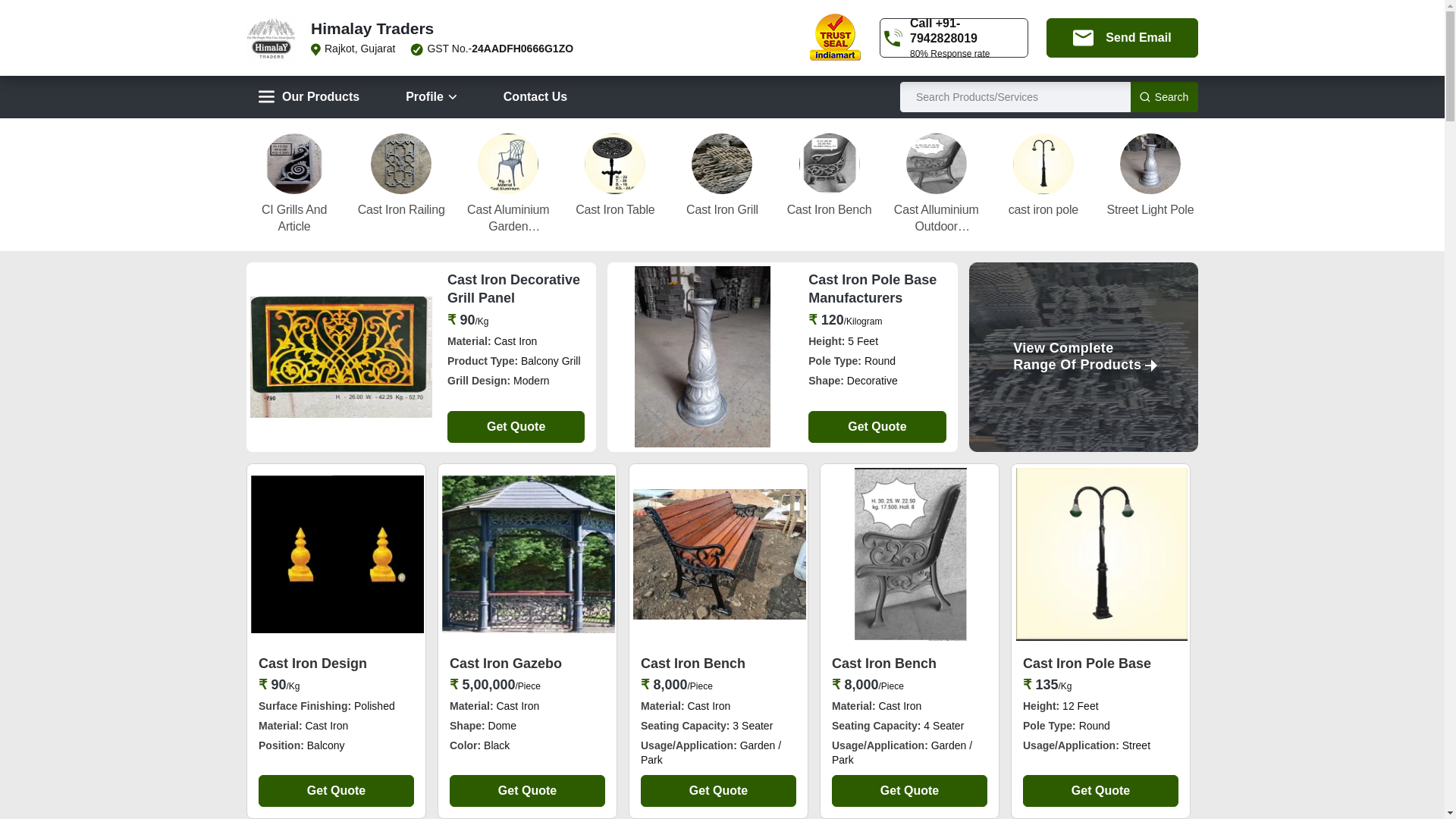 website screenshot of https://himalaycastironrailing.com/