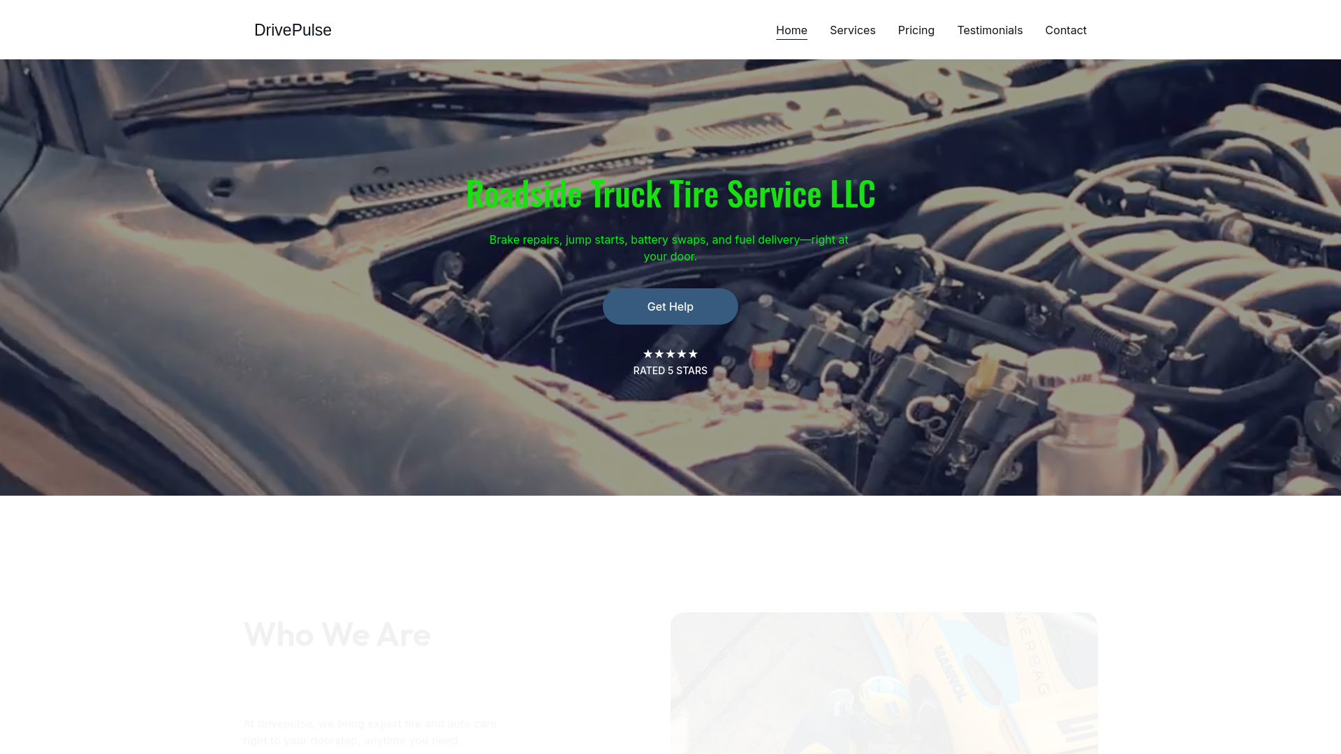 website screenshot of https://bayareamobiletires.com/