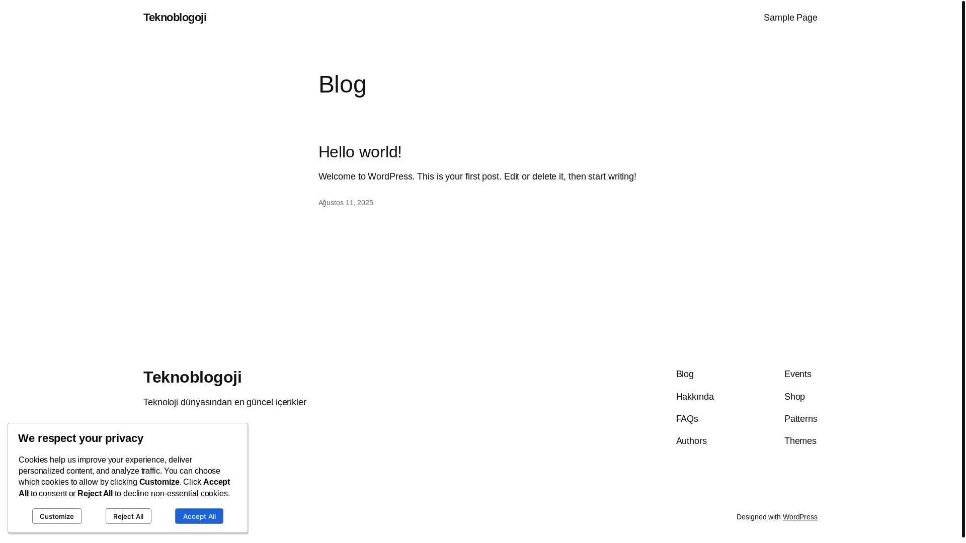 website screenshot of https://teknoblogoji.com.tr/