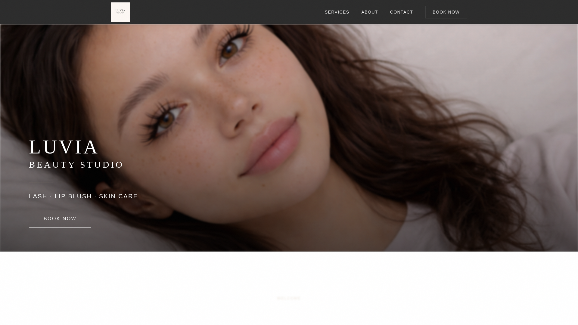 website screenshot of https://luviabeautystudio.com