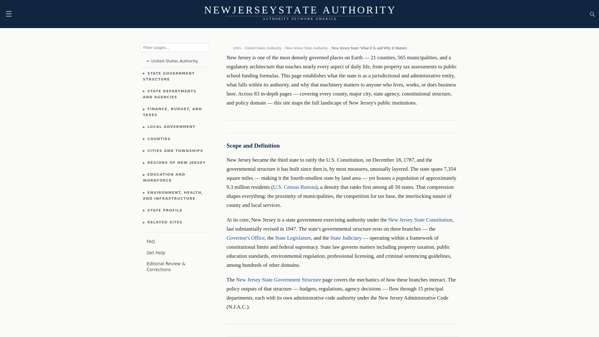 website screenshot of https://newjerseystateauthority.com/