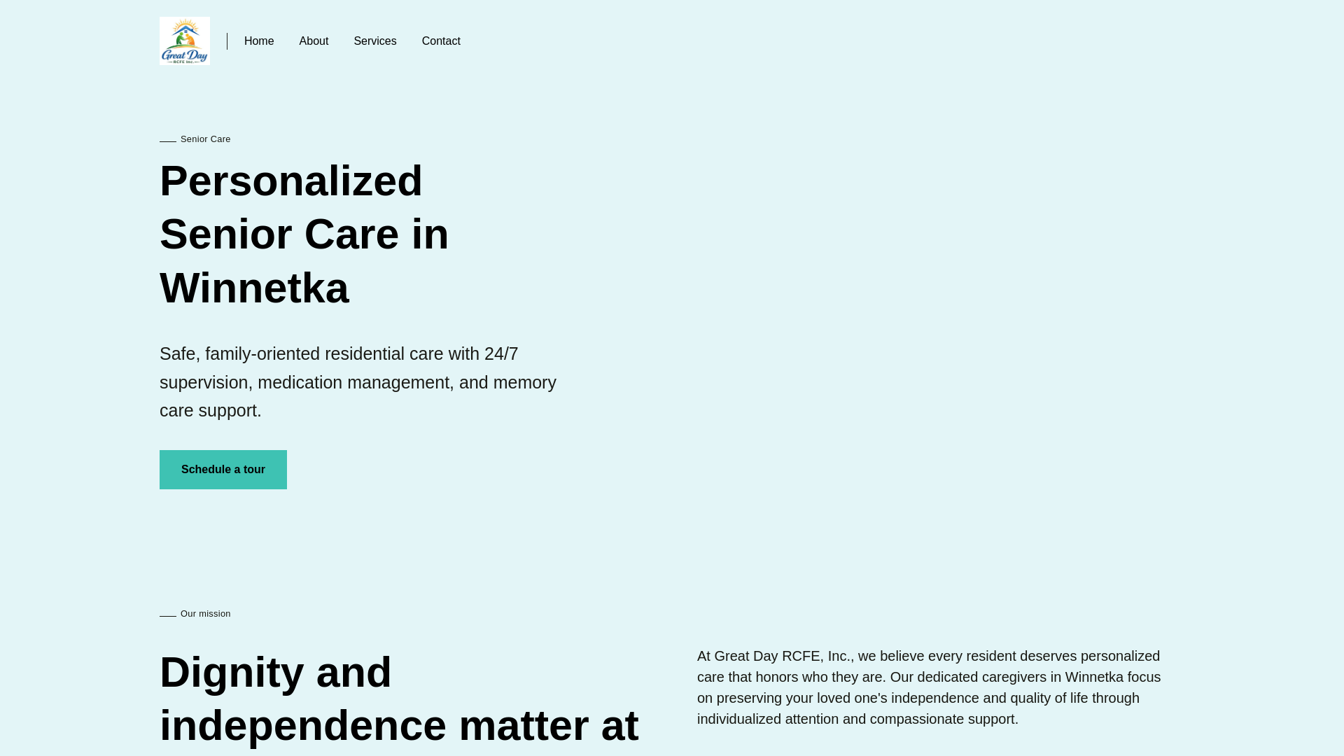 website screenshot of https://greatdayrcfe.com/