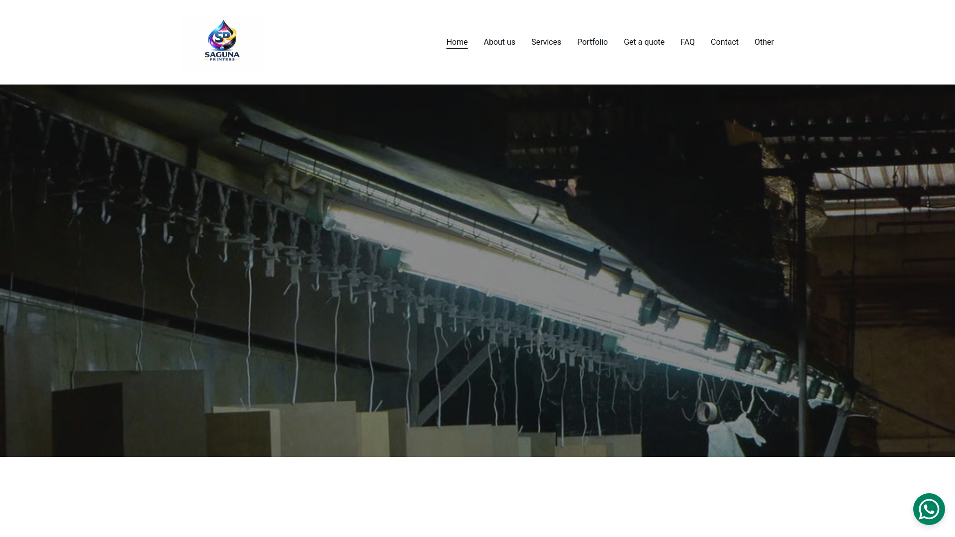 website screenshot of https://sagunaprinters.in/