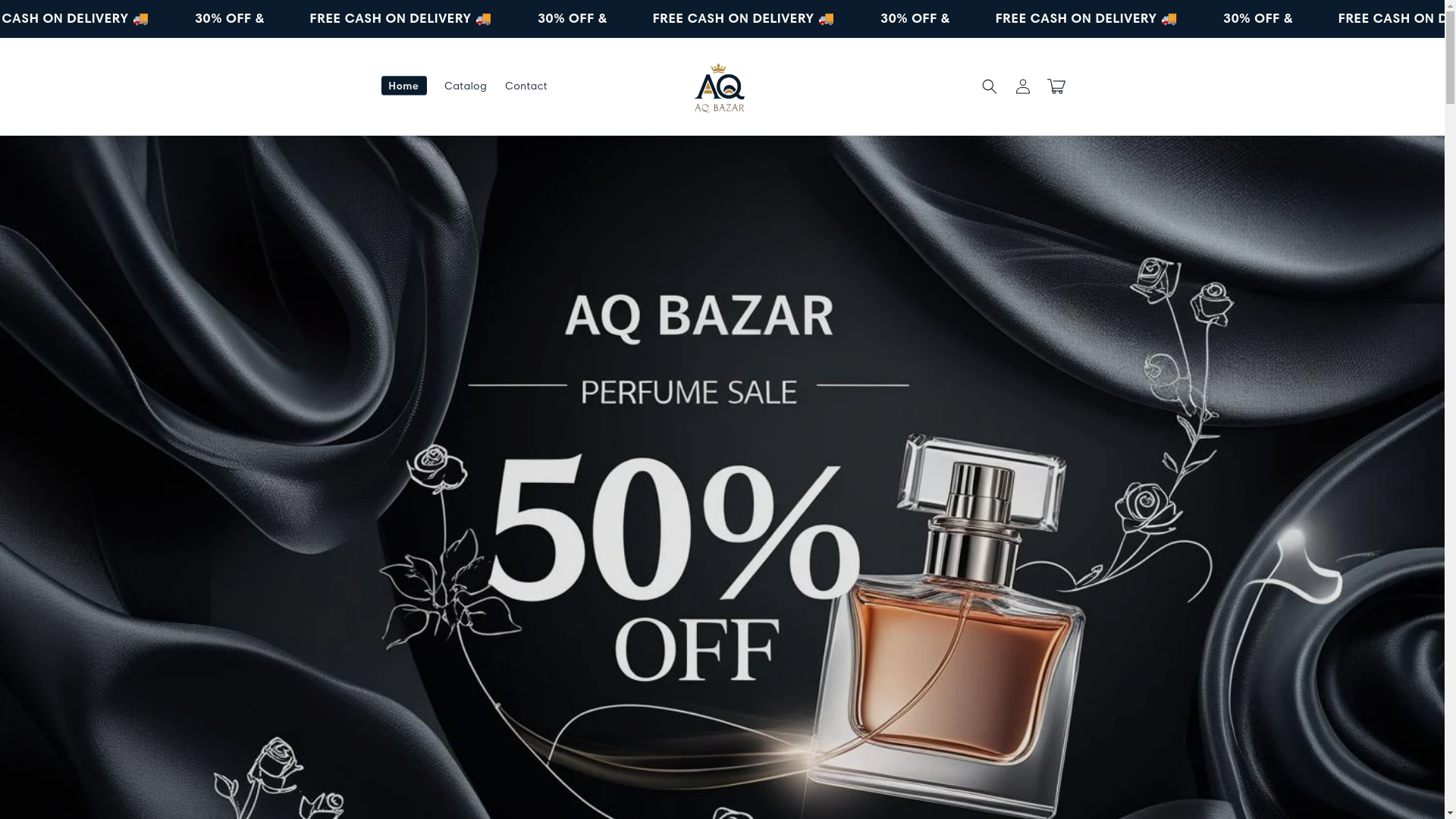 website screenshot of https://aqbazar.store/