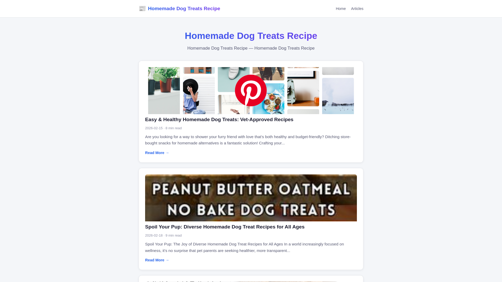 website screenshot of https://homemade-dog-treats-recipe.pages.dev/
