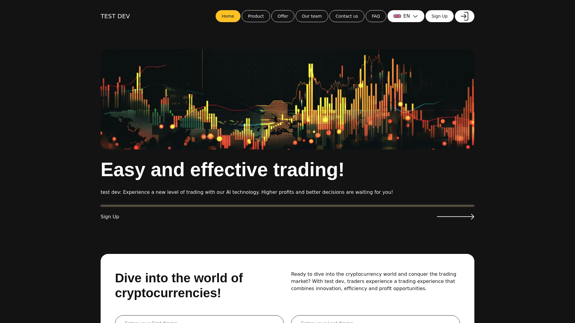 website screenshot of https://testdev185.best/