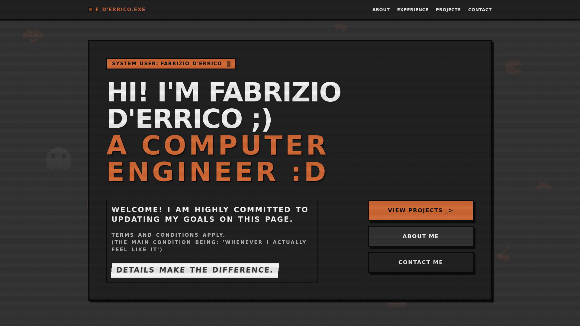 website screenshot of https://fabriziodrr.me/