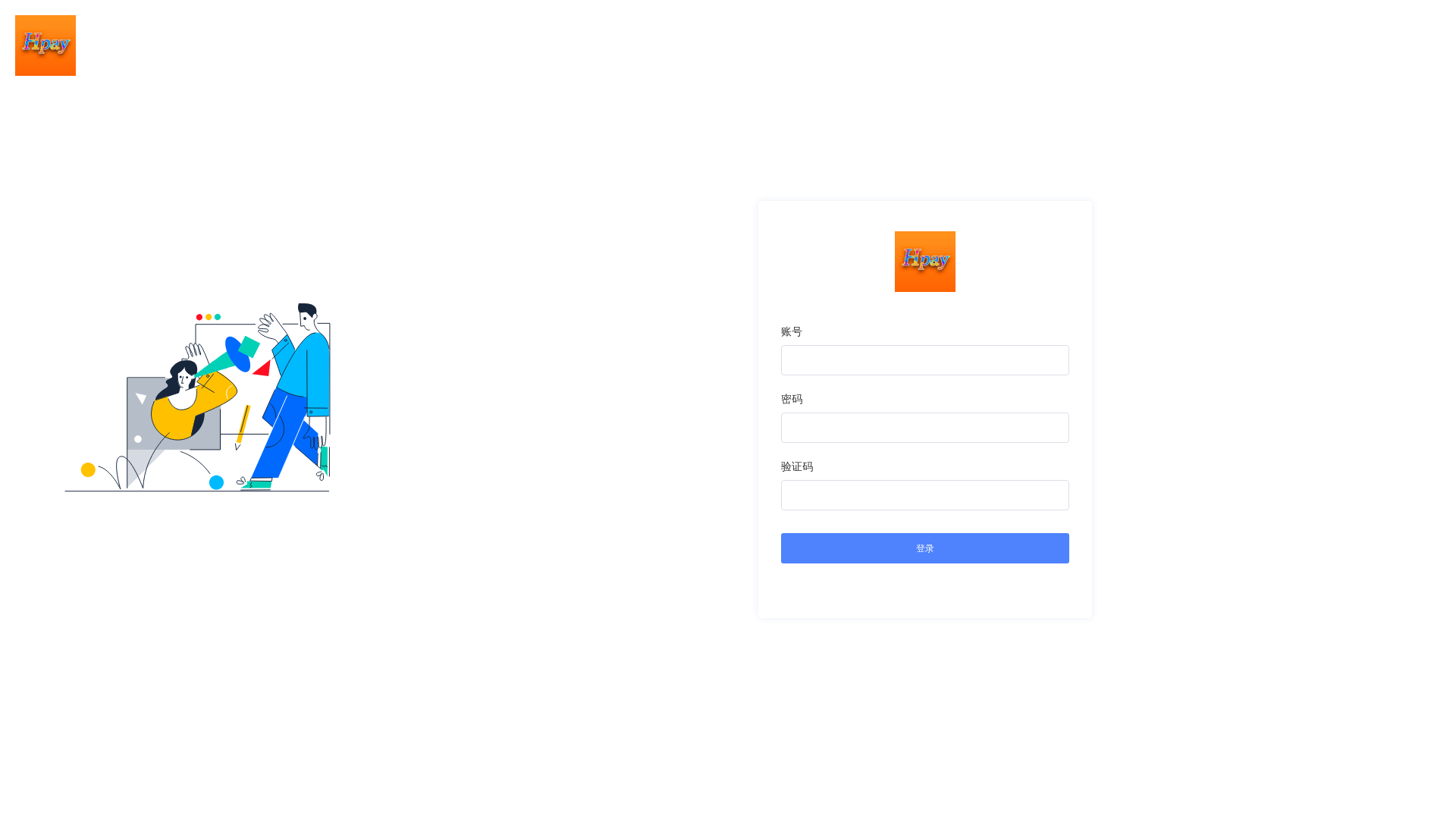 website screenshot of https://hpay-admin.pages.dev/