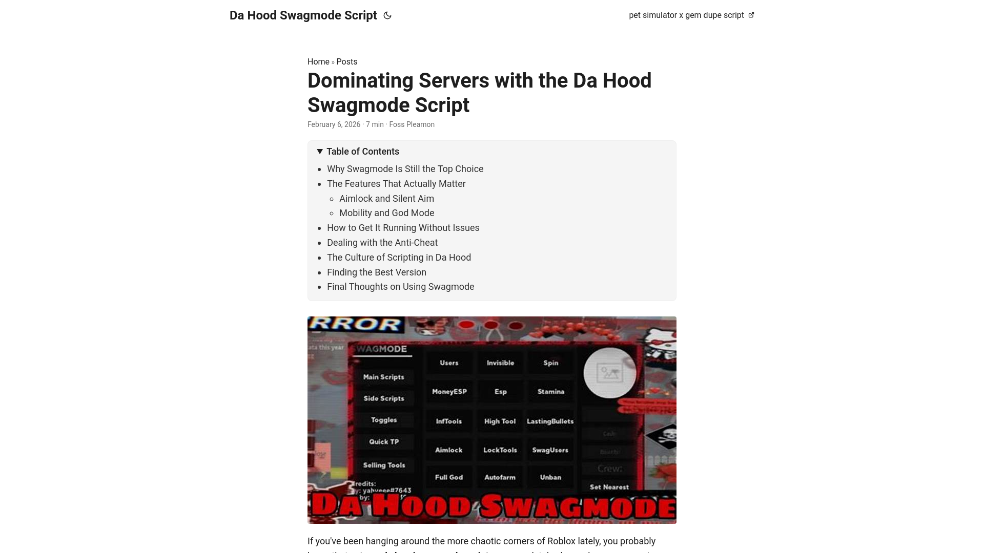 website screenshot of https://da-hood-swagmode-script.pages.dev/
