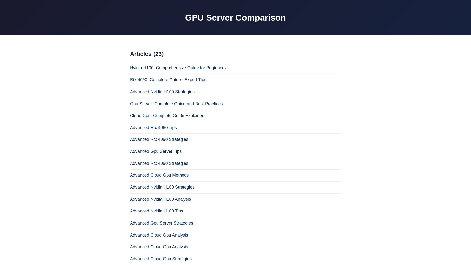 website screenshot of https://gpu-server-comparison.pages.dev/