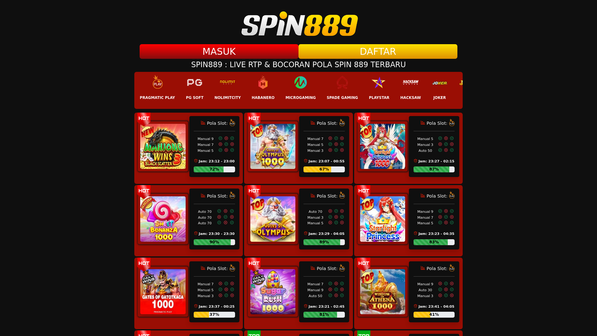 website screenshot of https://spin889-rtp.pages.dev/