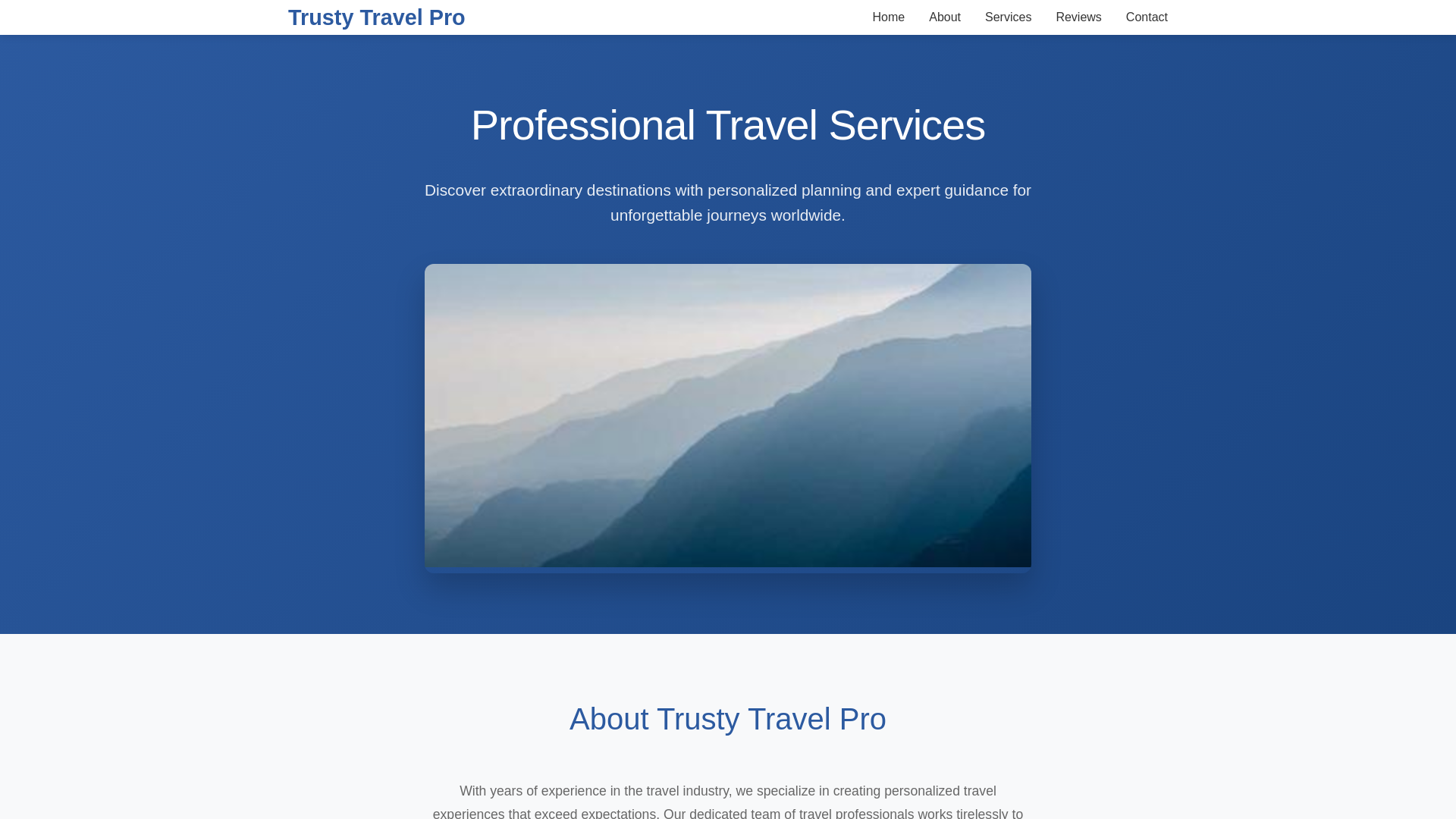 website screenshot of https://trustytravelpro.click/