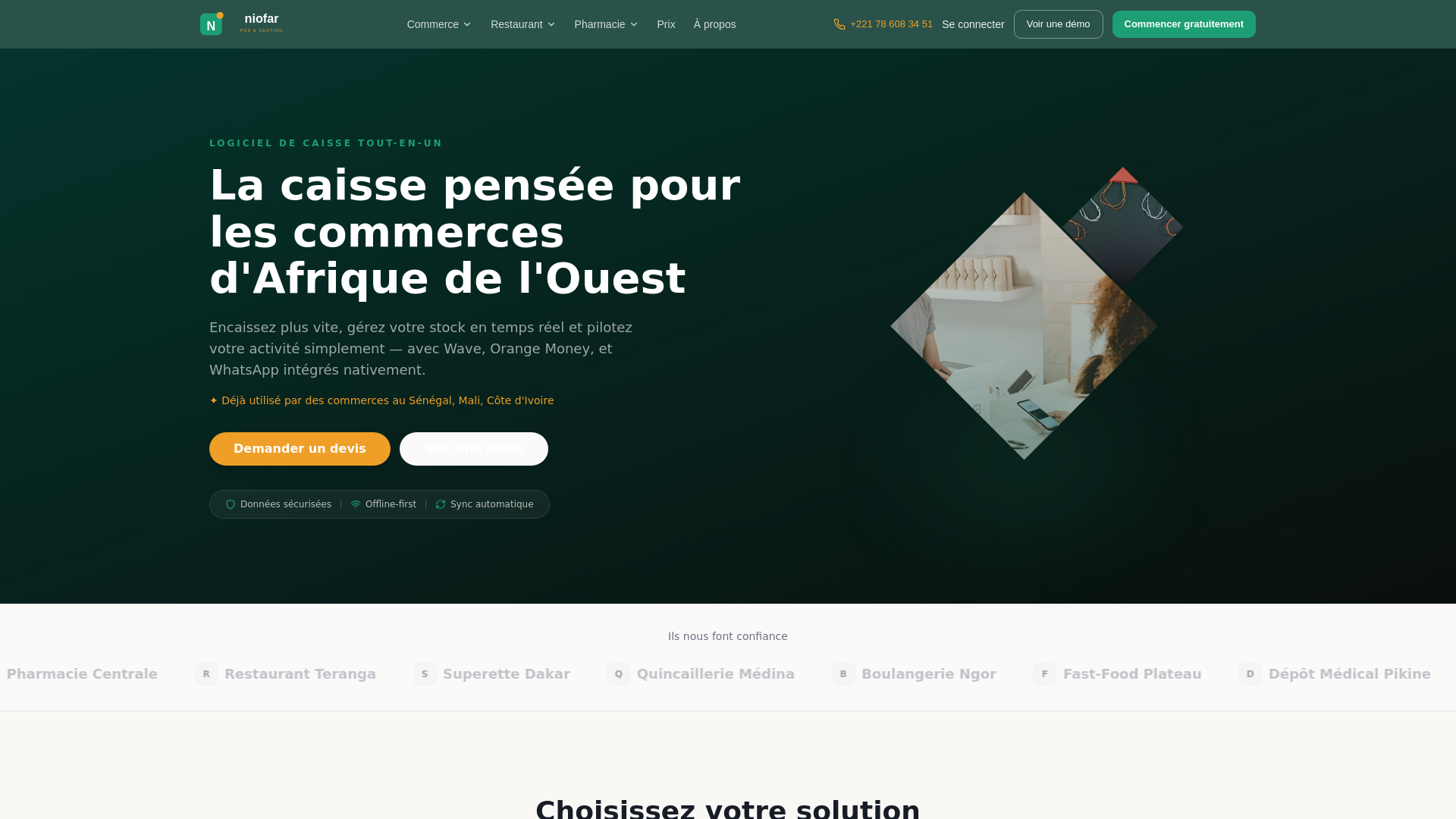 website screenshot of https://commerce-niofar.app/