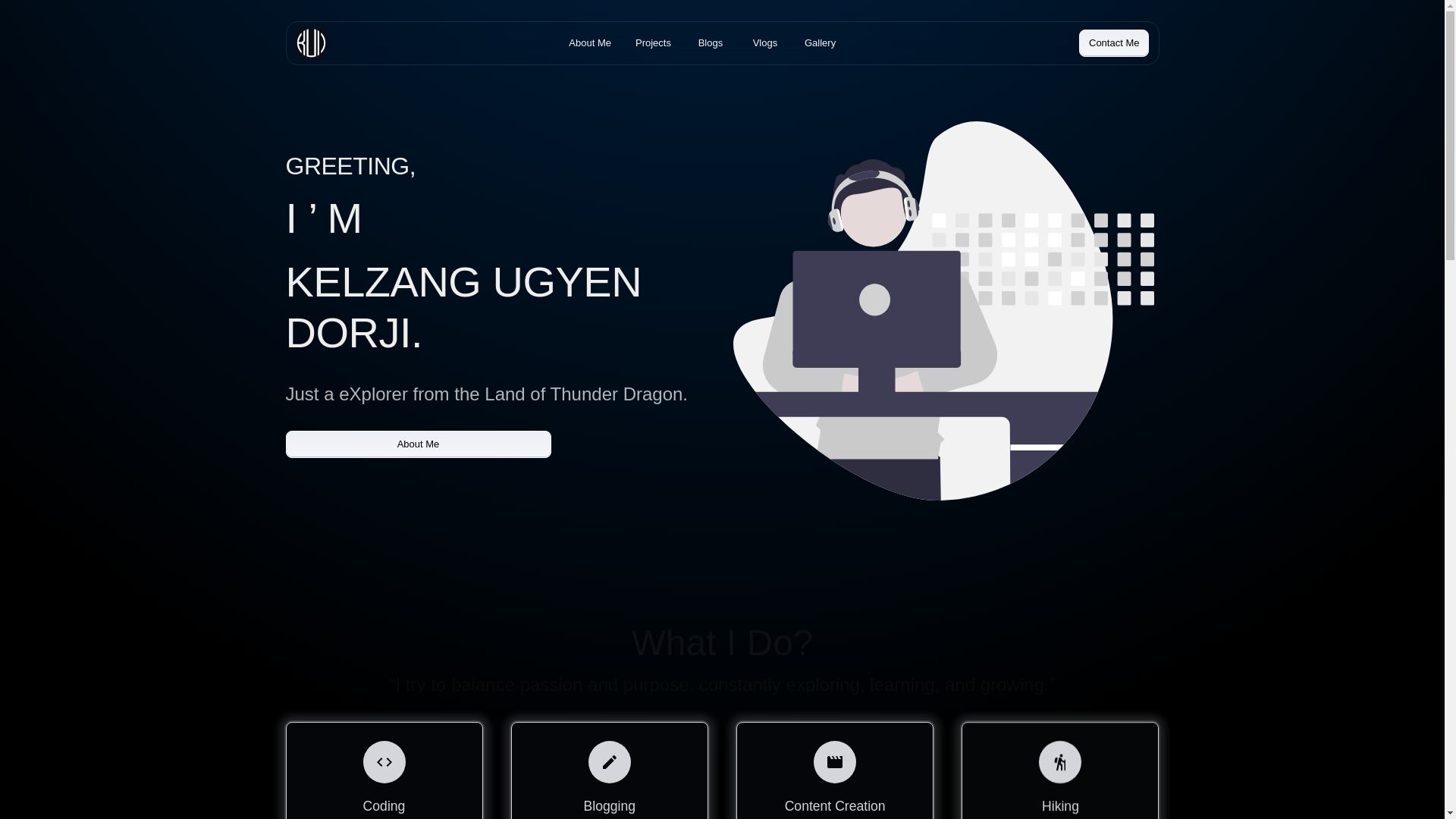 website screenshot of https://kelzangud.com/