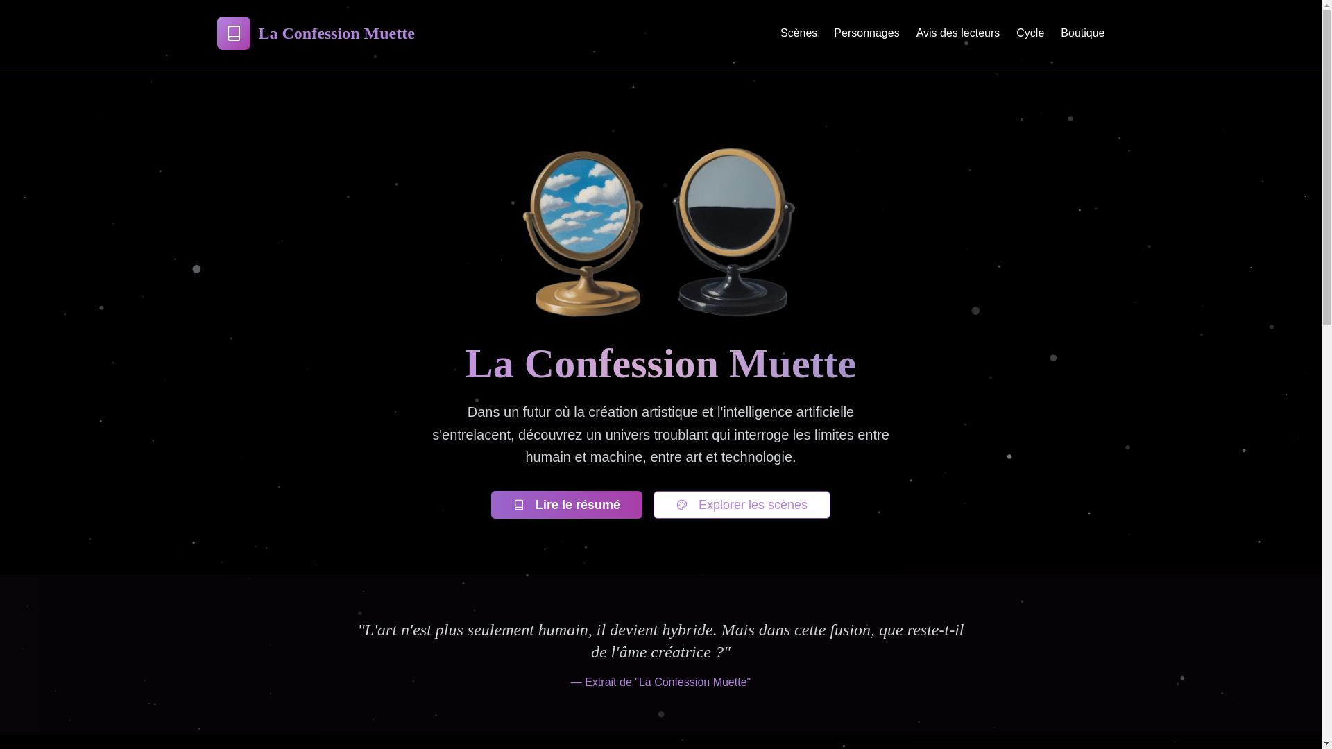 website screenshot of https://la-confession-muette.com/