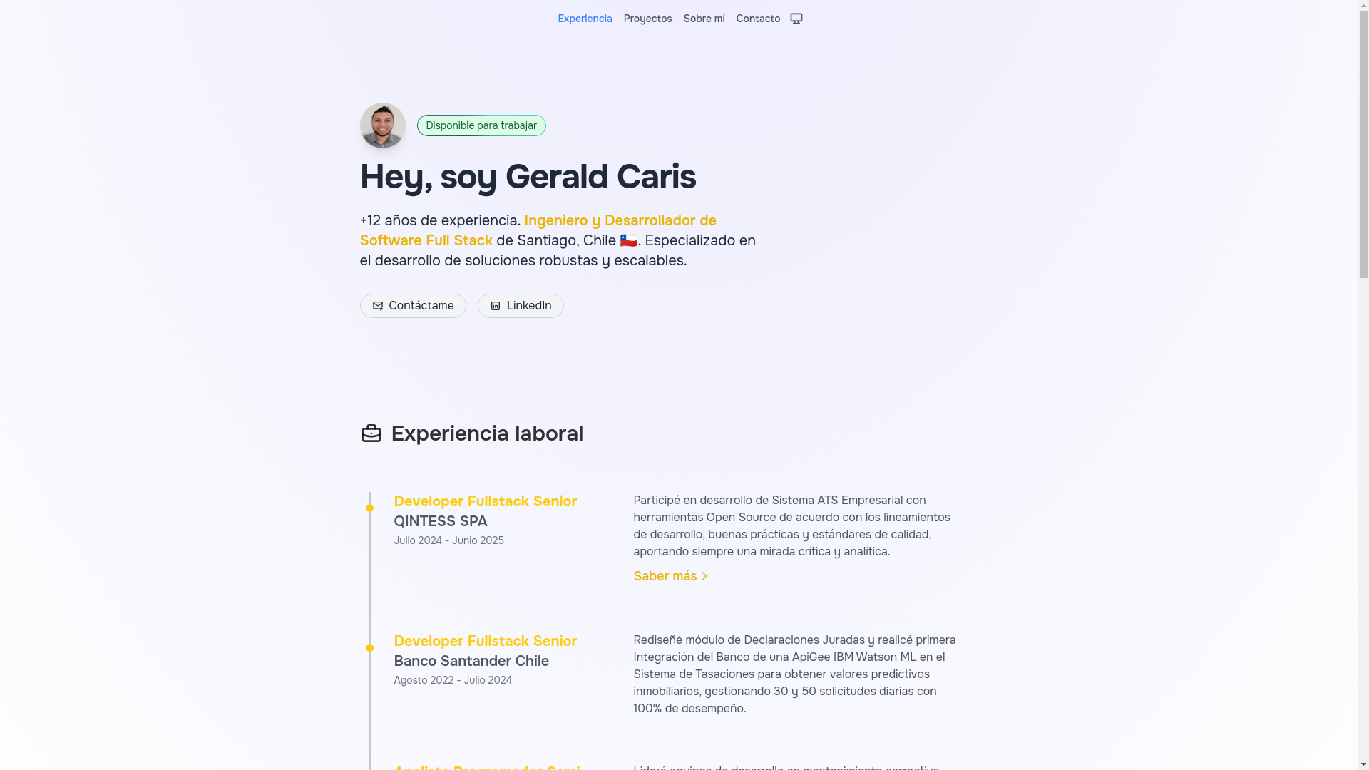 website screenshot of https://geraldcaris-portafolio.pages.dev/