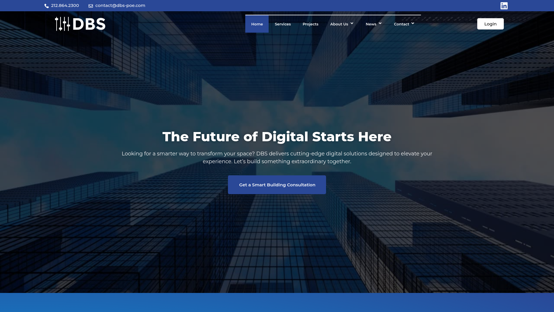 website screenshot of https://dbsfuturespaces.com/