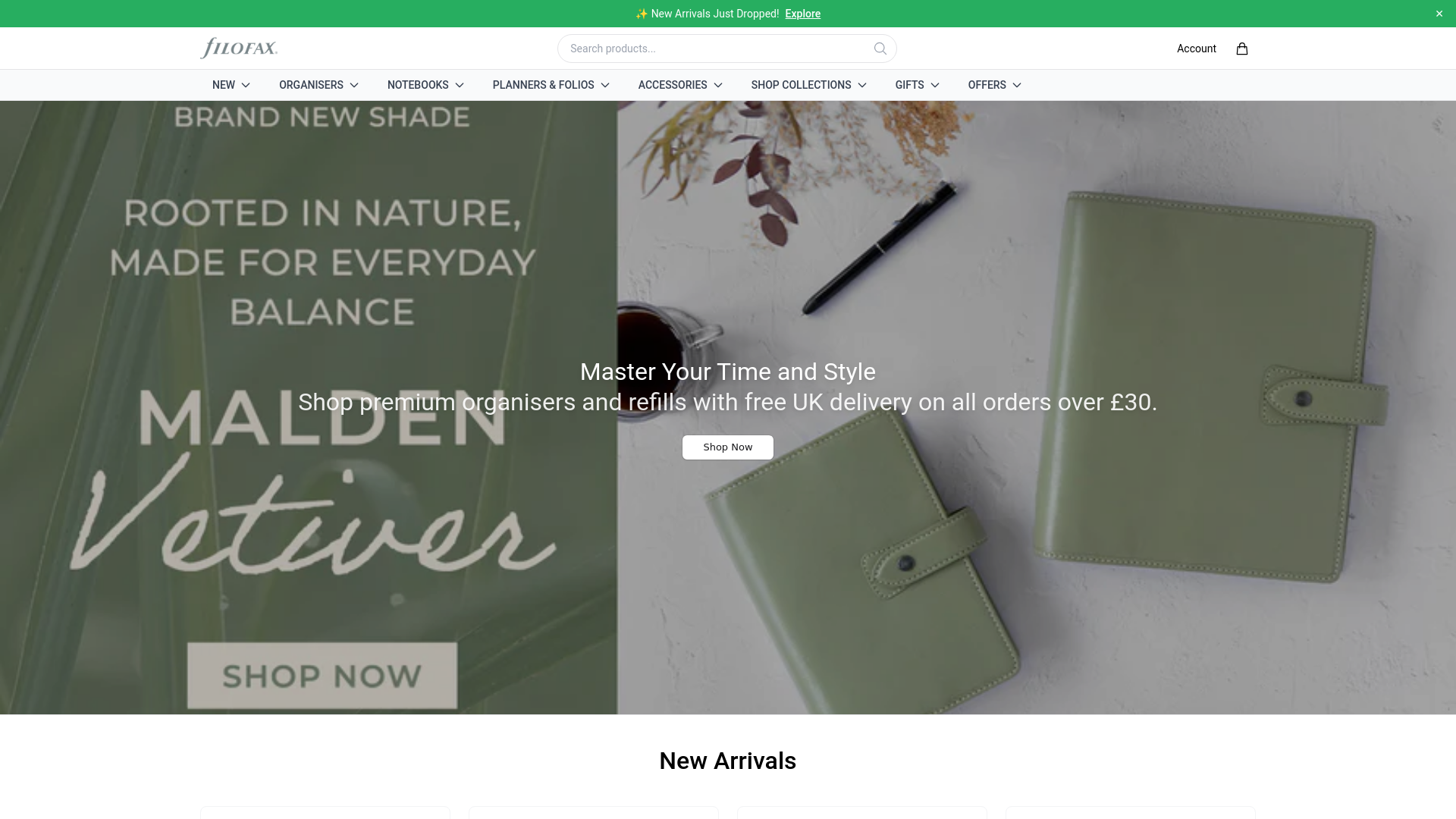 website screenshot of https://filofaxglobal.shop/