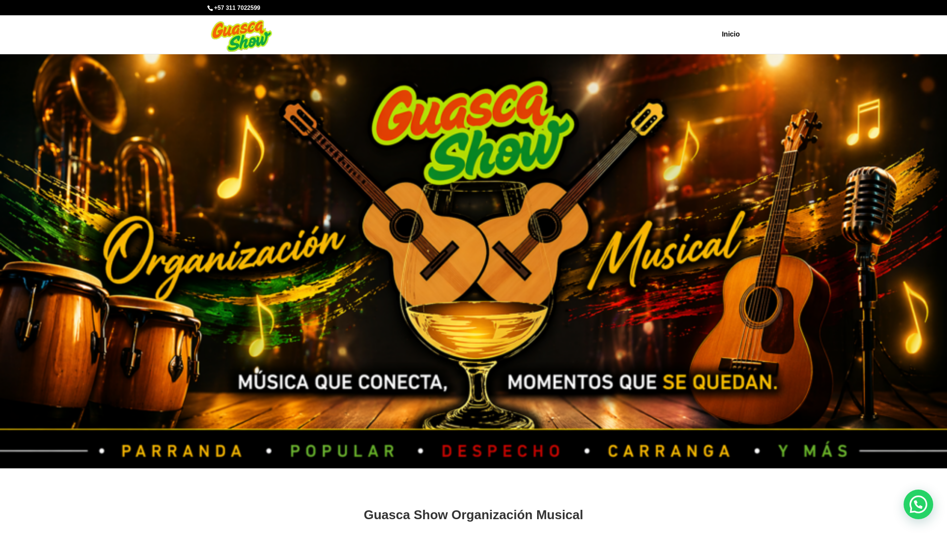 website screenshot of https://guascashow.com/