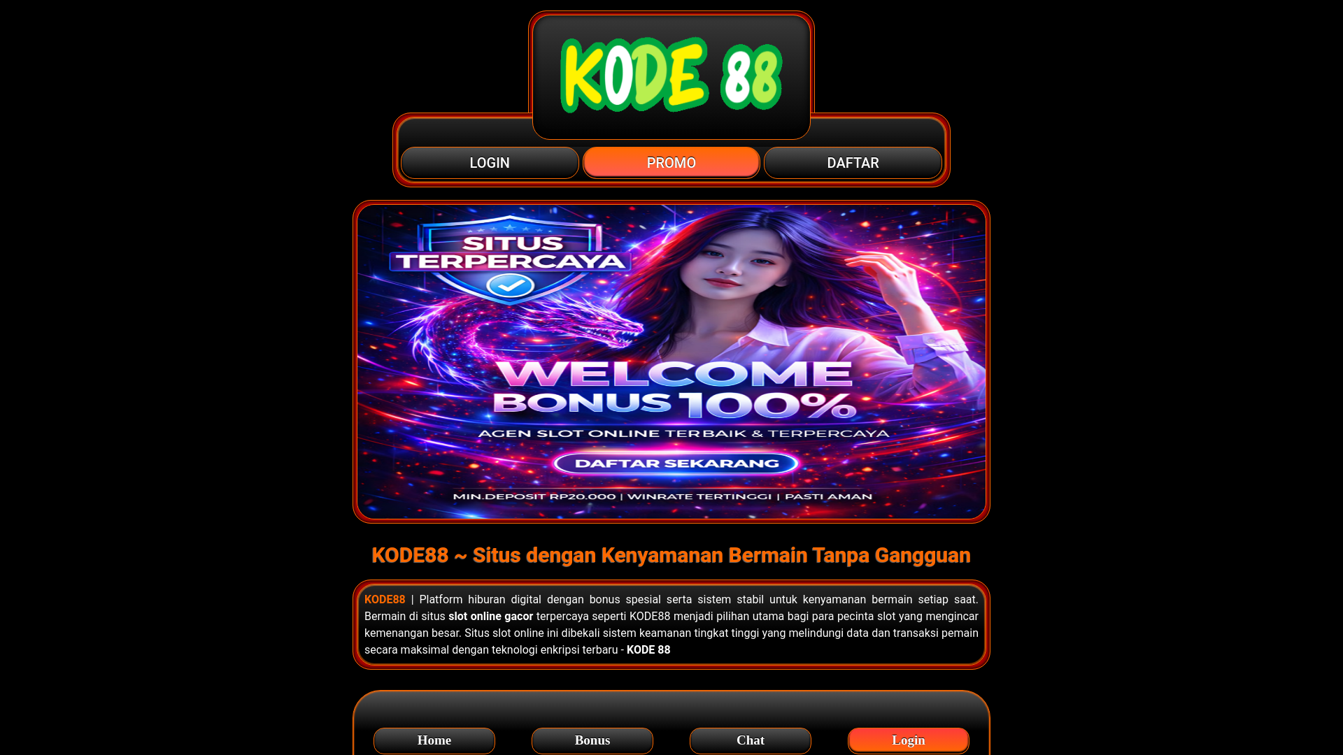 website screenshot of https://kode-keras.pages.dev/