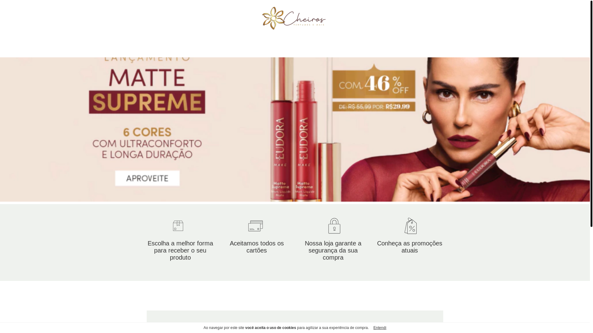 website screenshot of https://cheiroseperfumes.com.br/