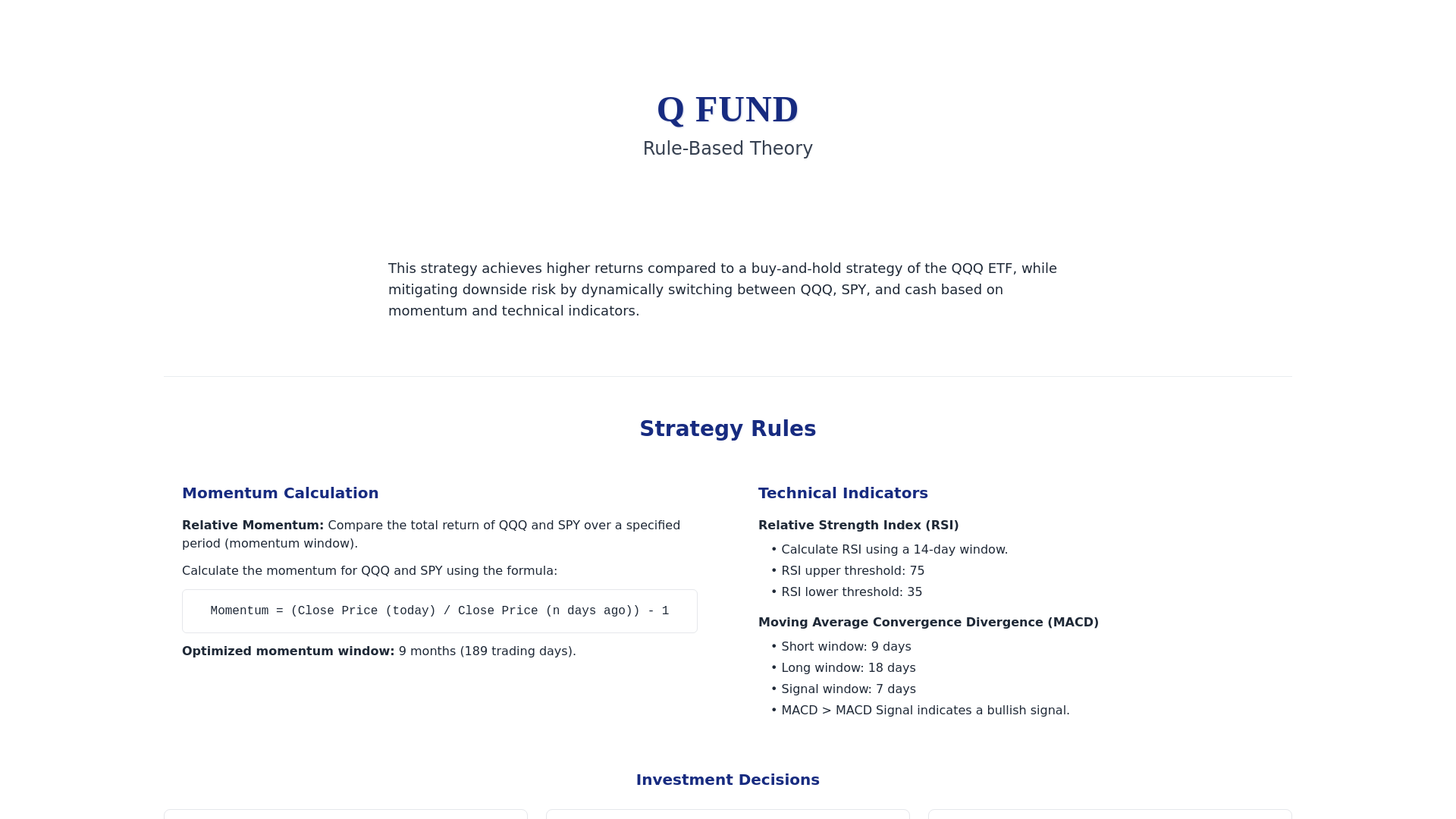website screenshot of https://qfund-strategy.pages.dev/