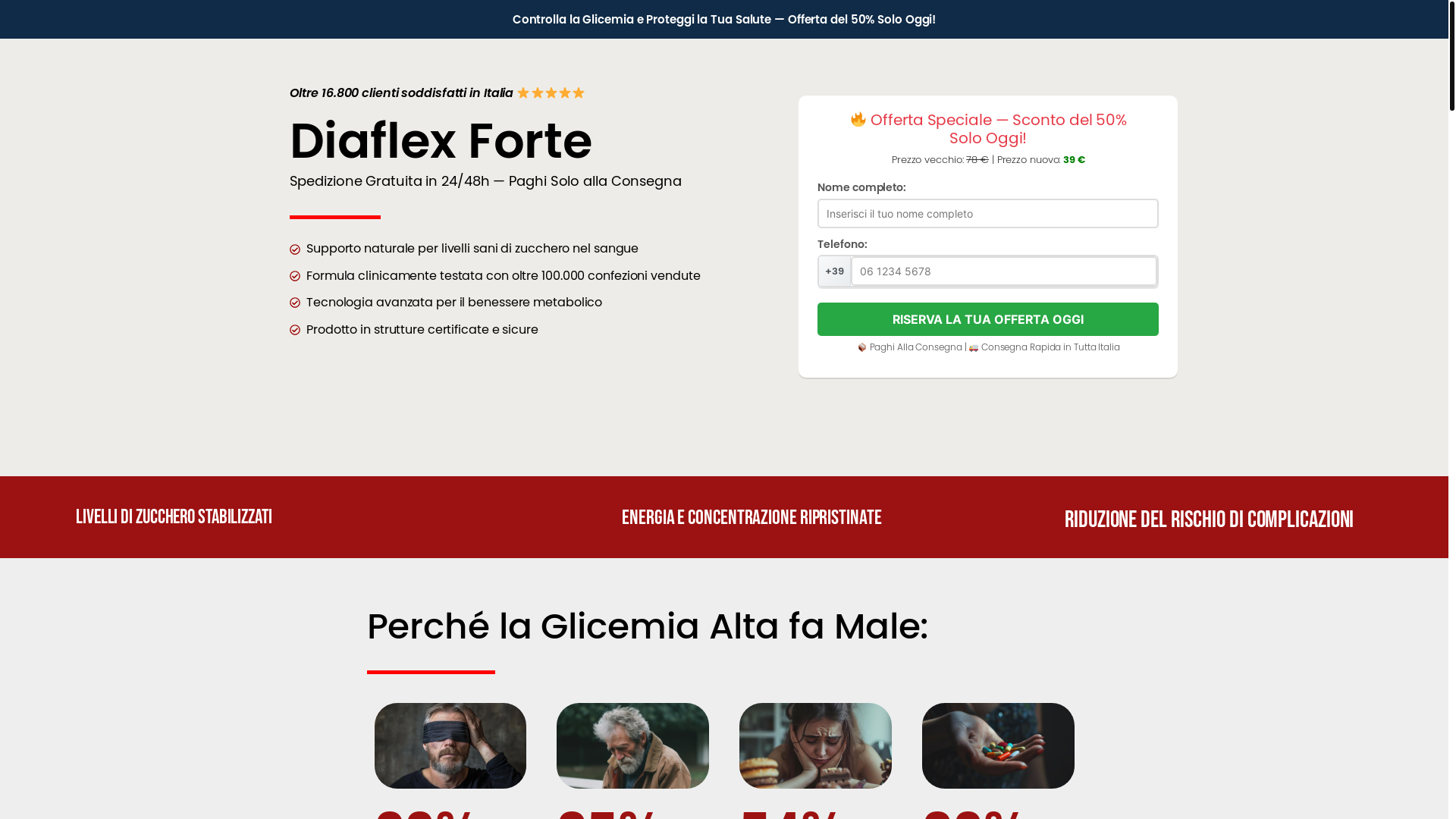 website screenshot of https://diaflexforteitalia.site/