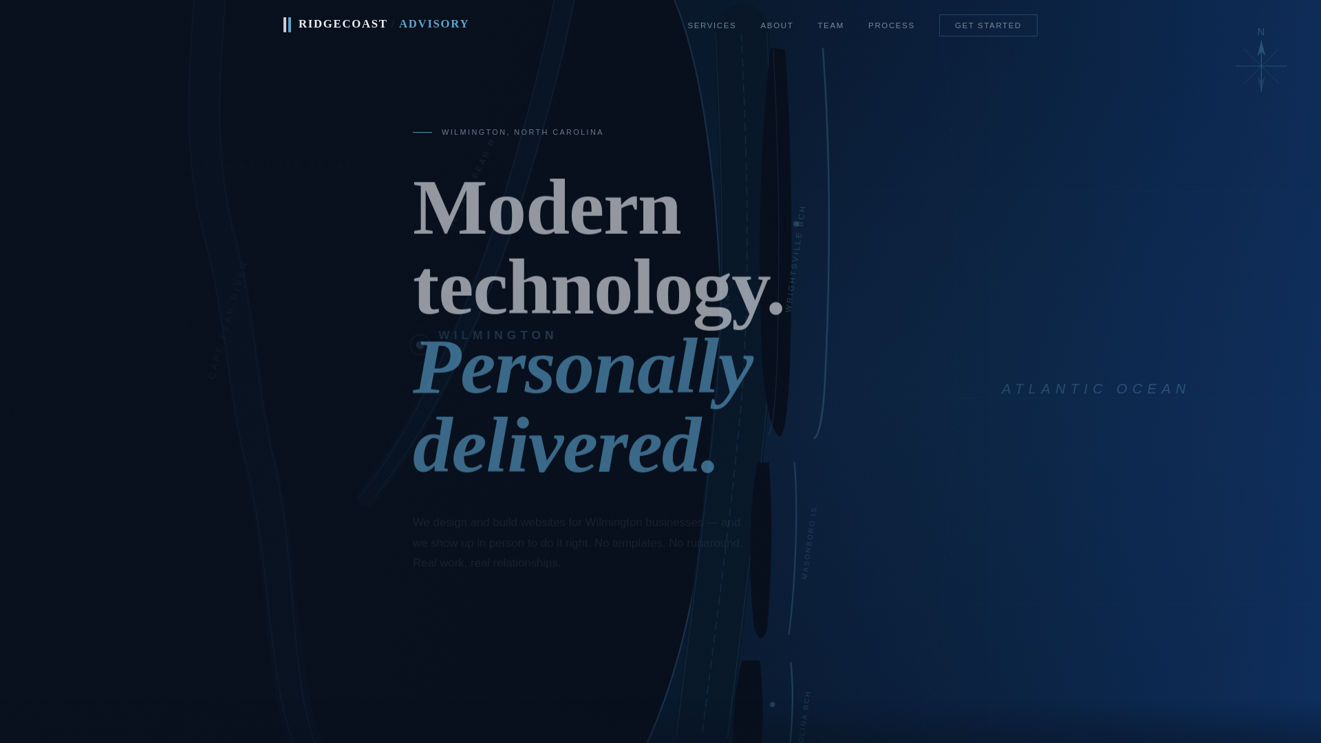 website screenshot of https://ridgecoastadvisory.com/