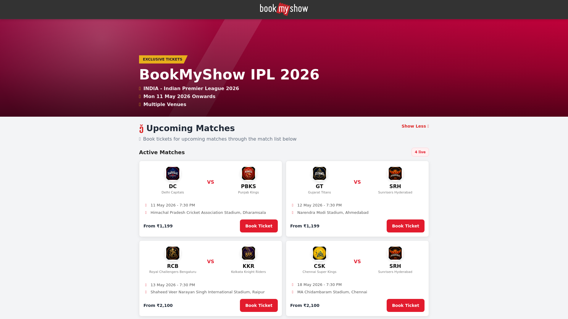 website screenshot of https://book-my-tickets.xyz/