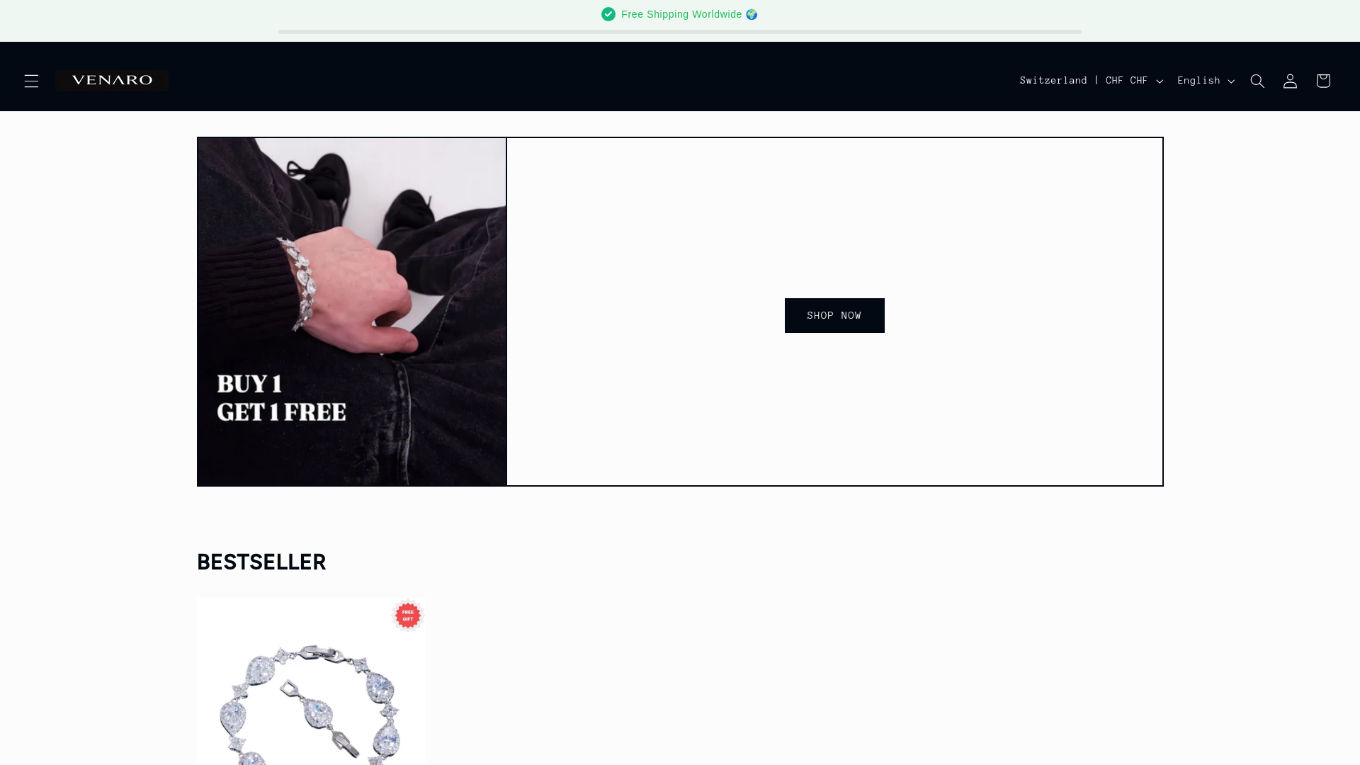 website screenshot of https://venarostore.com/