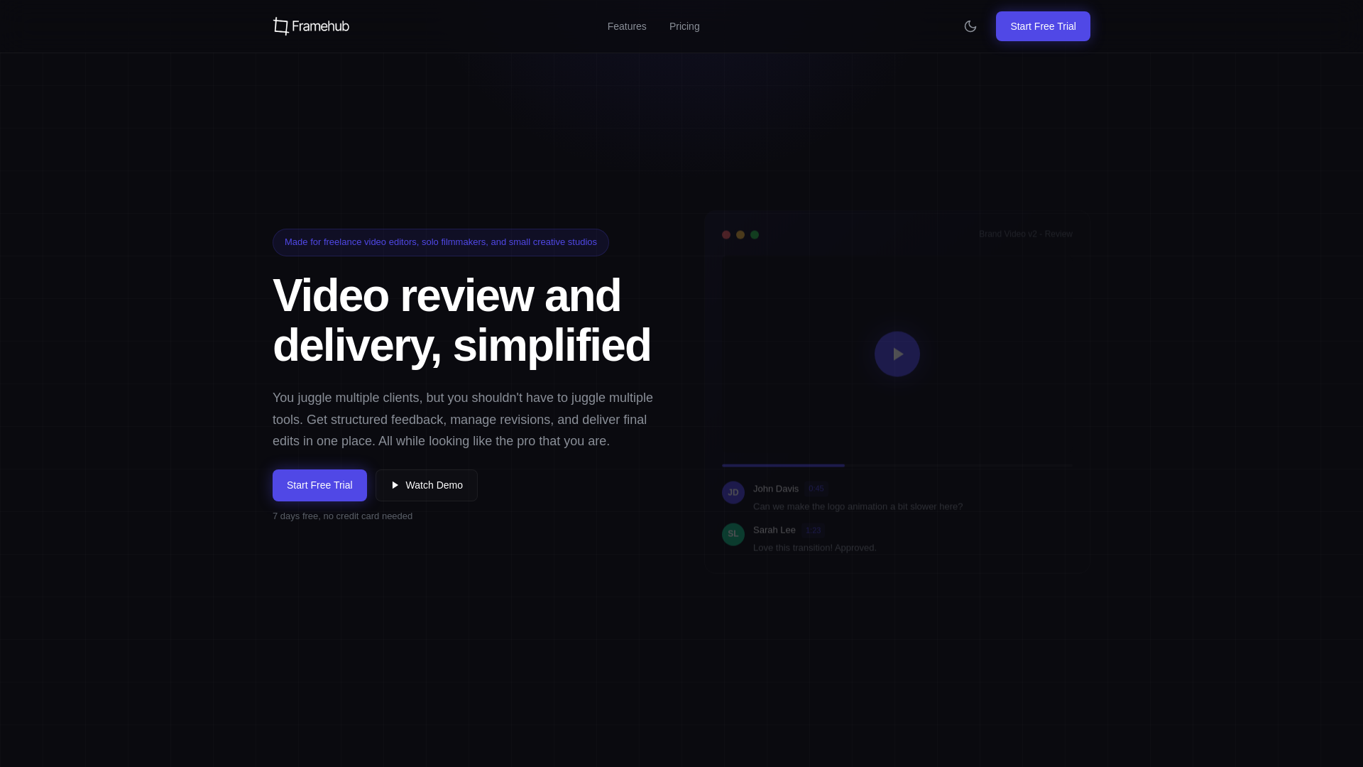 website screenshot of https://framehub-website.pages.dev/