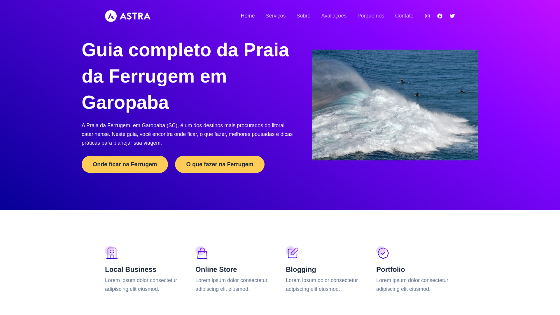 website screenshot of https://destinoferrugem.com.br/