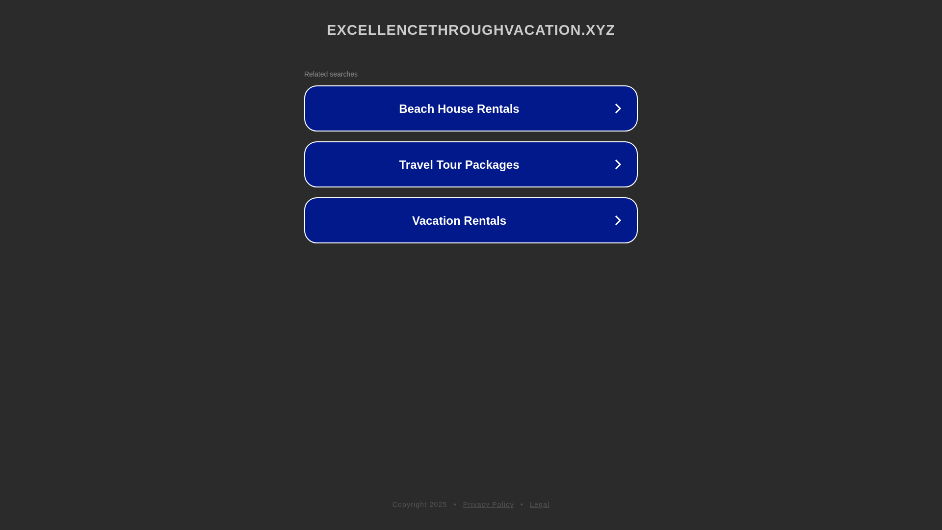website screenshot of https://excellencethroughvacation.xyz/