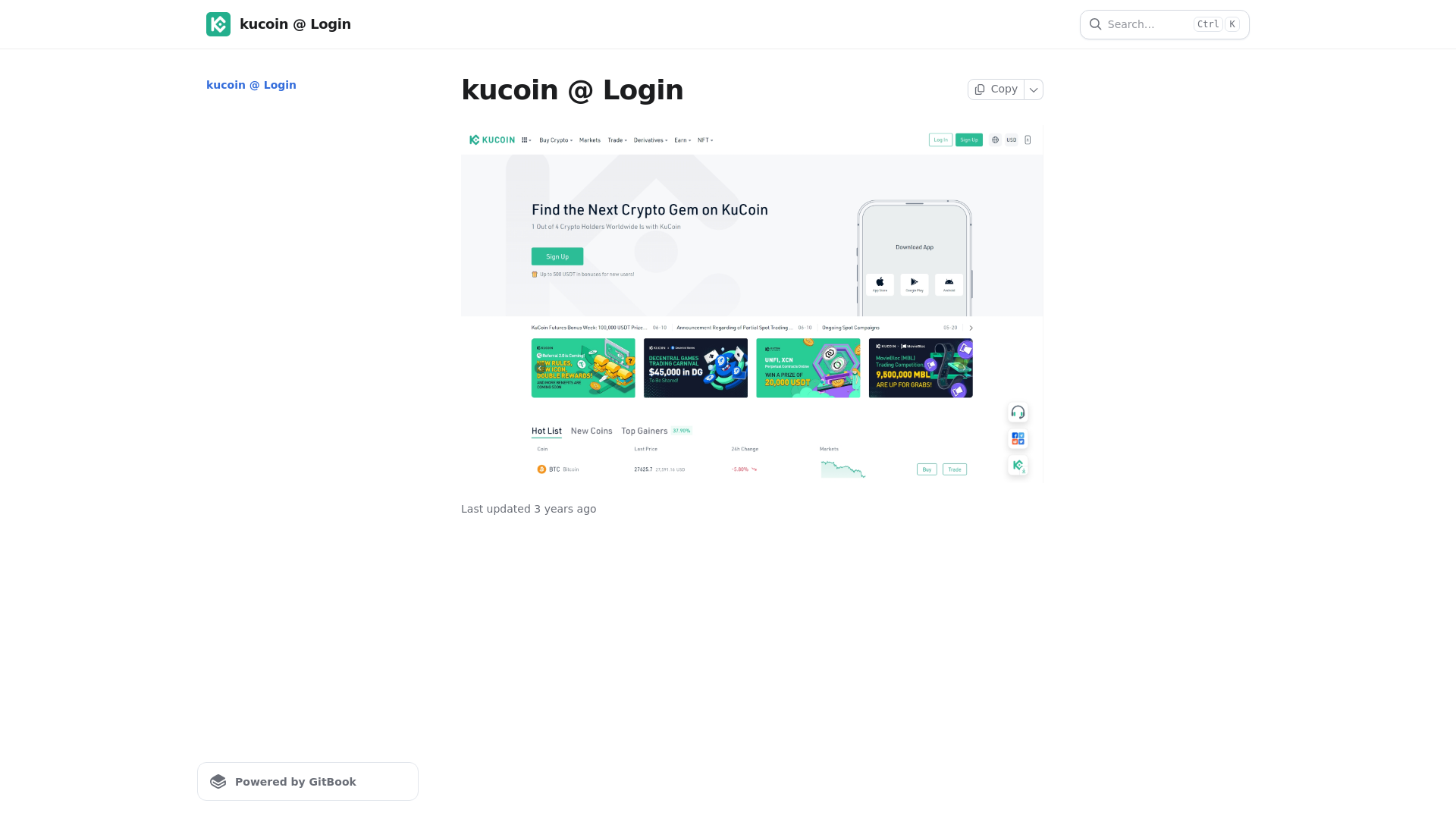 website screenshot of https://kucoin-lxgen.gitbook.io