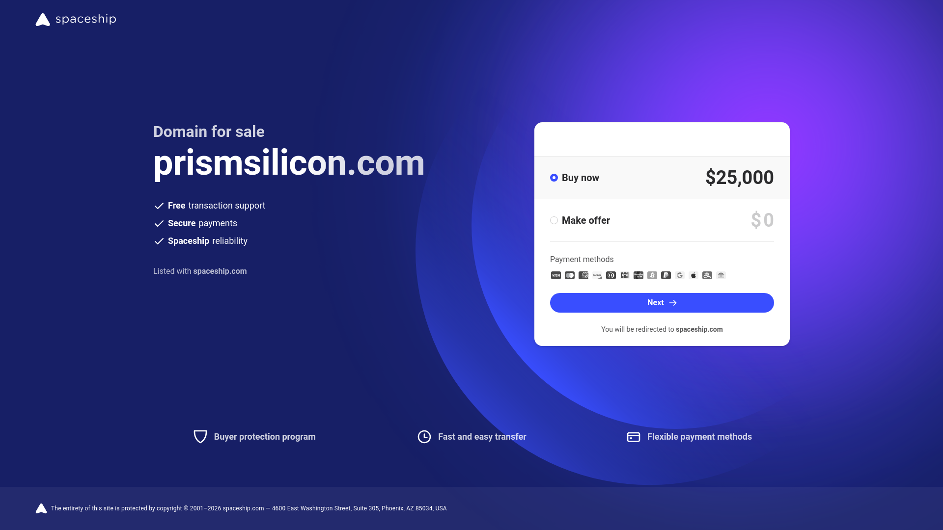 website screenshot of https://prismsilicon.com/