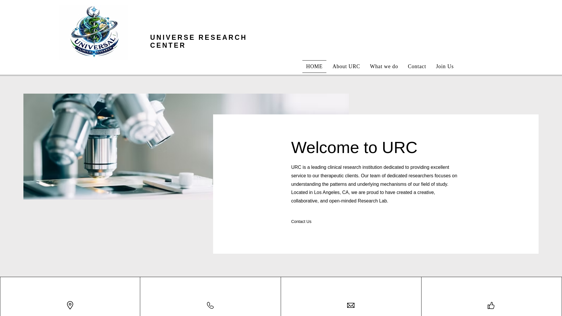 website screenshot of https://universeresearchcenter.com/