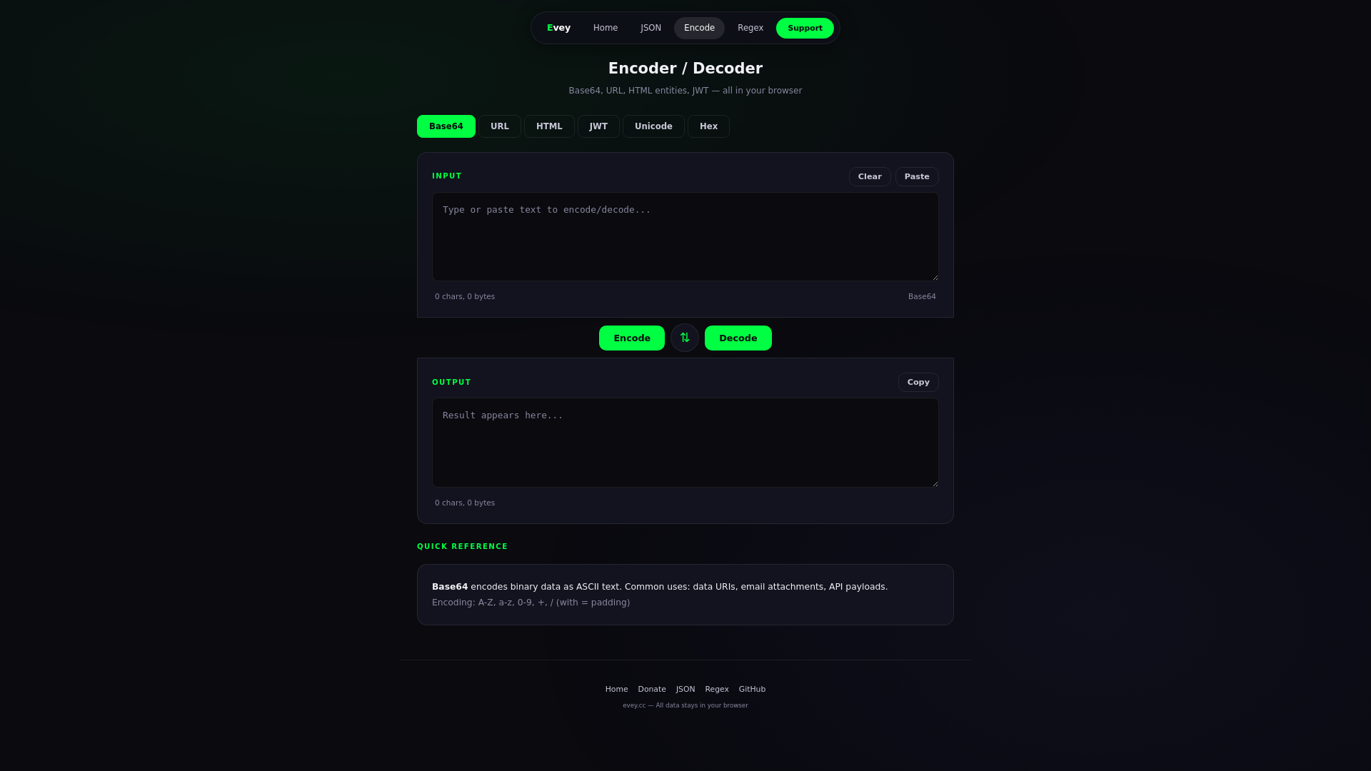 website screenshot of https://evey-encoder.pages.dev/