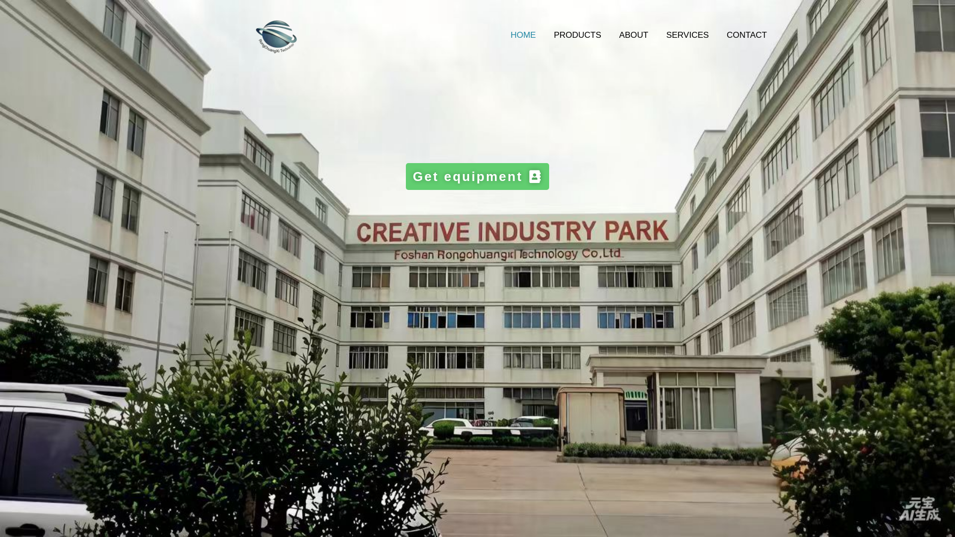 website screenshot of https://rongchuangequipment.com