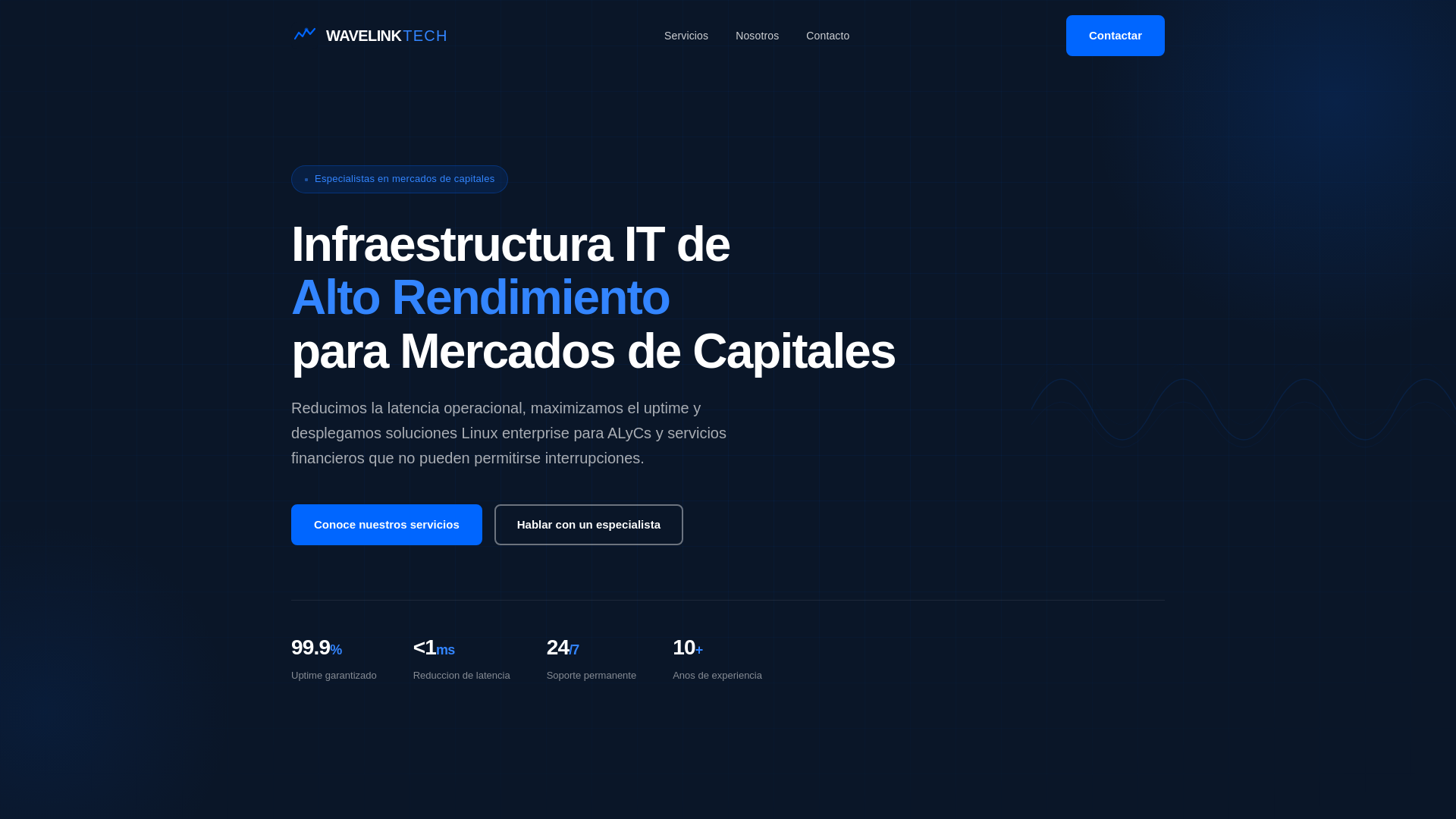 website screenshot of https://wavelinktech.com.ar/