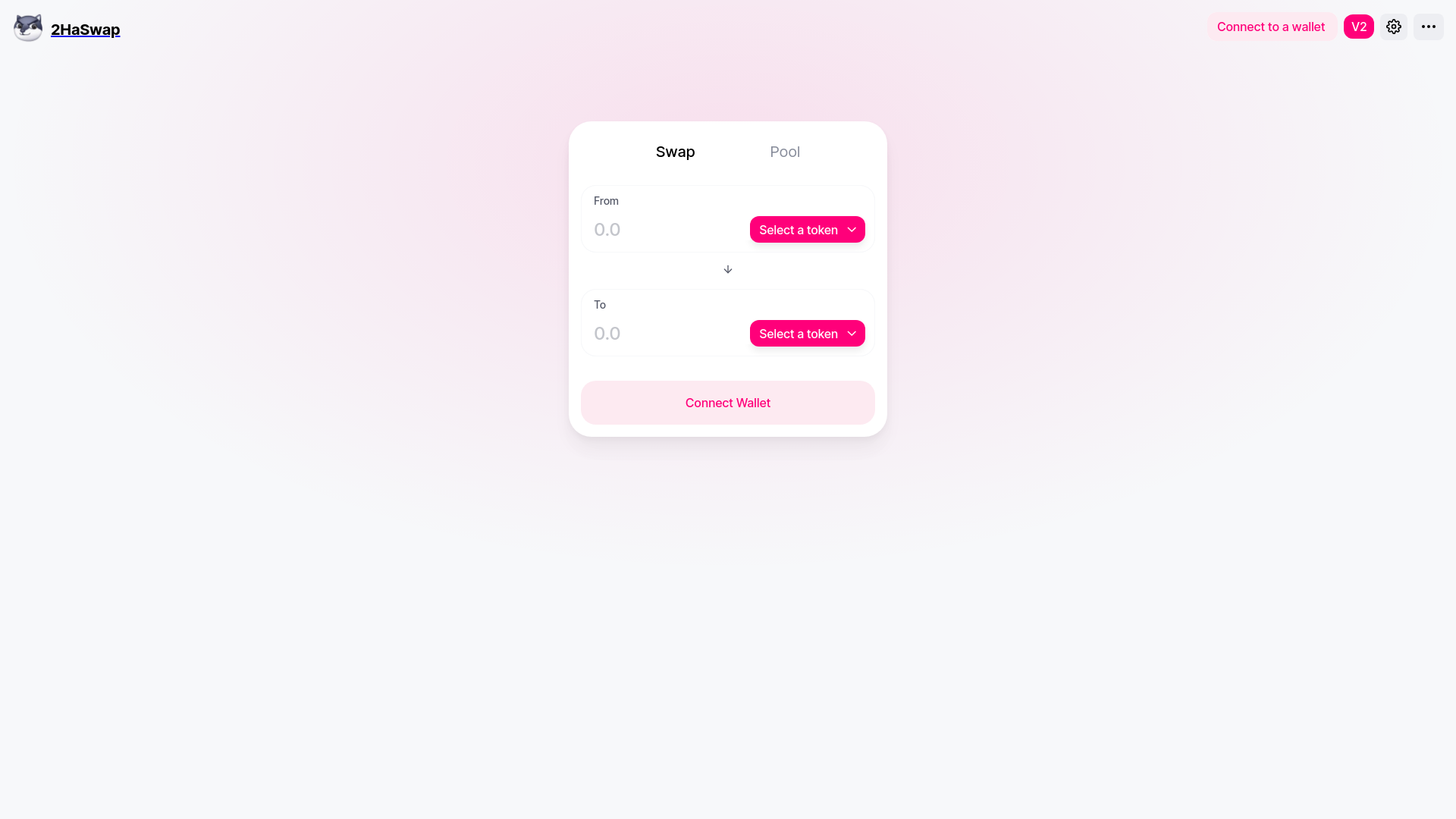 website screenshot of https://2ha-swap.pages.dev/