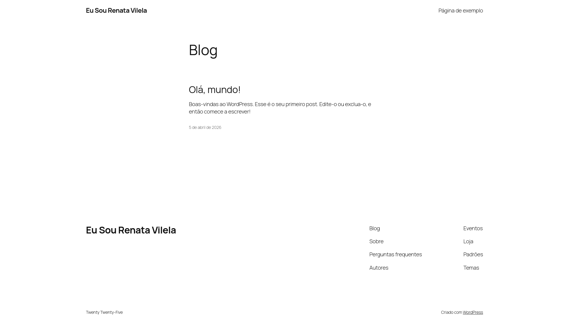 website screenshot of https://eusourenatavilela.com.br/