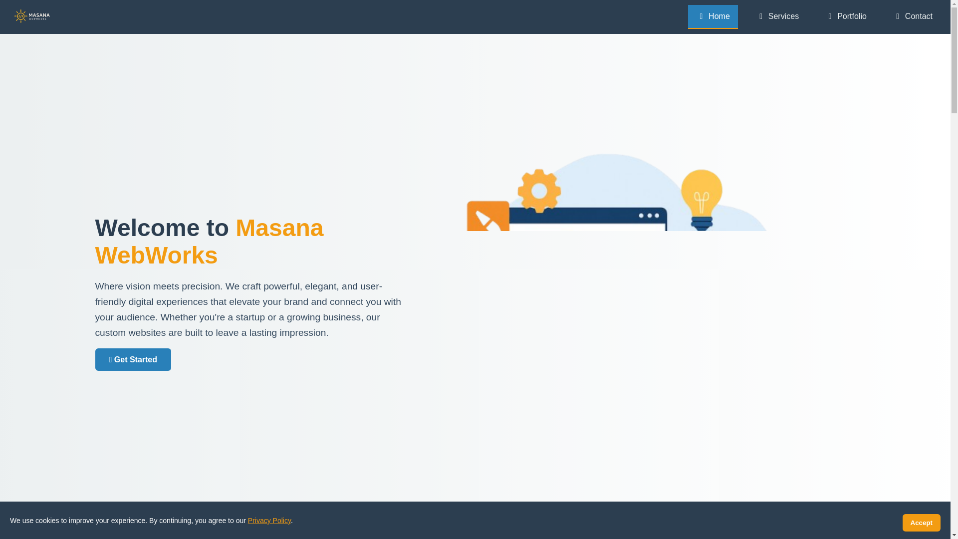 website screenshot of https://masanawebworks.co.za/