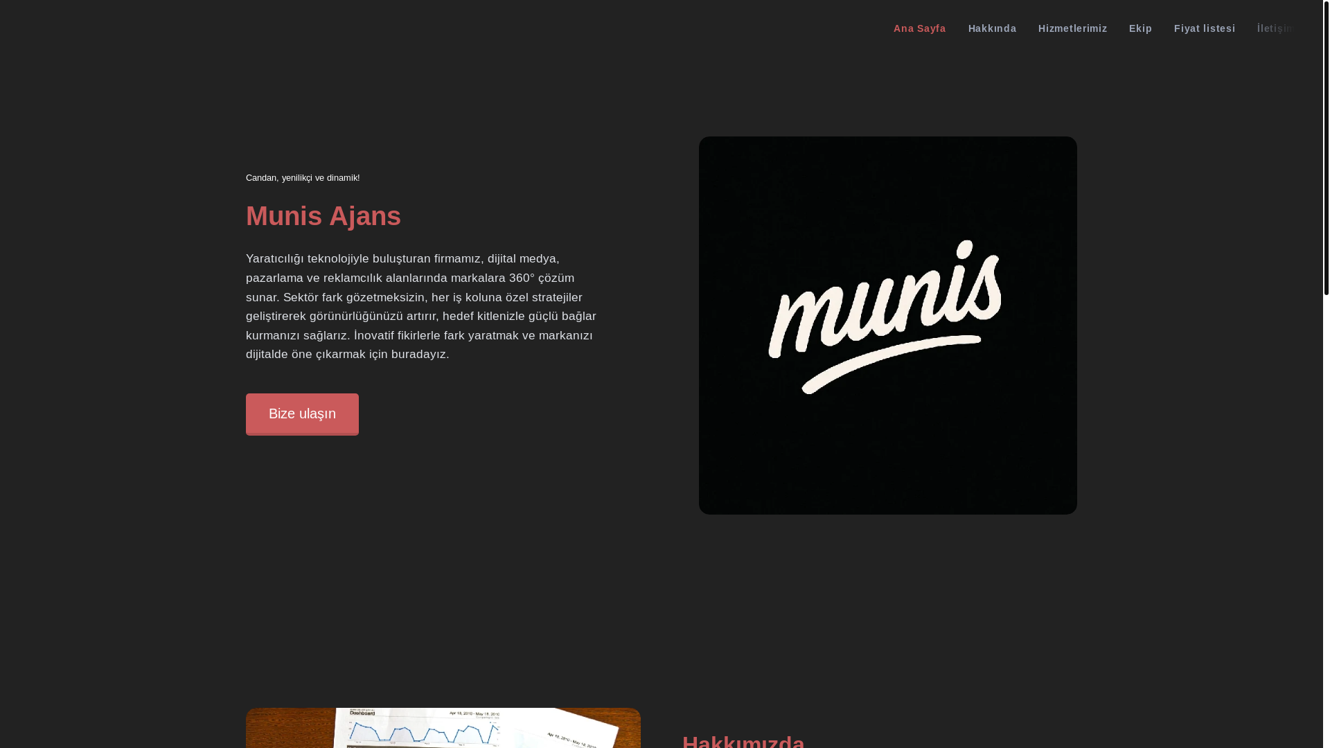 website screenshot of https://munisajans.com/